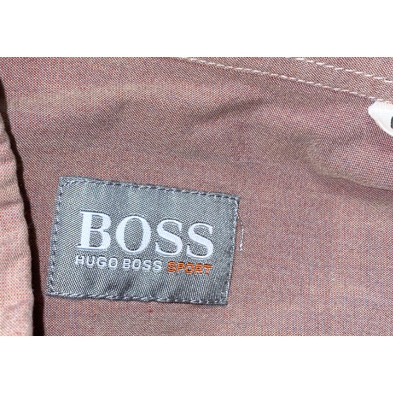 Hugo Boss Boss Hugo Boss Mens Light Burgundy Long Sleeve Button Front Shirt Size L Color Red Casual Button-Up Shirt Size US L / EU 52-54 / 3 - 6 Thumbnail