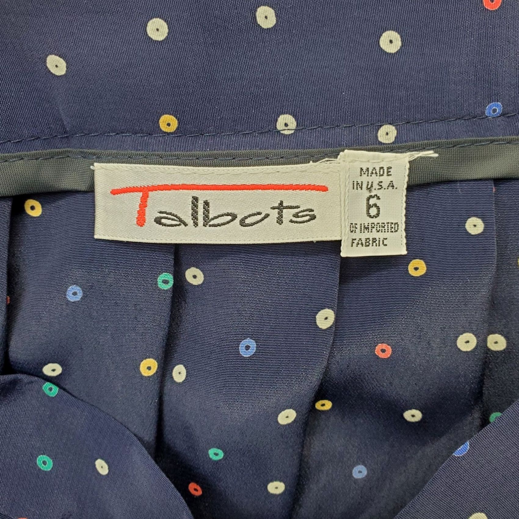 Talbots Talbots A-Line Skirt Womens Size 6 Multicolor Polka Dot Pleated Front Side Button Skirt Size 28" / US 6 / IT 42 - 6 Thumbnail