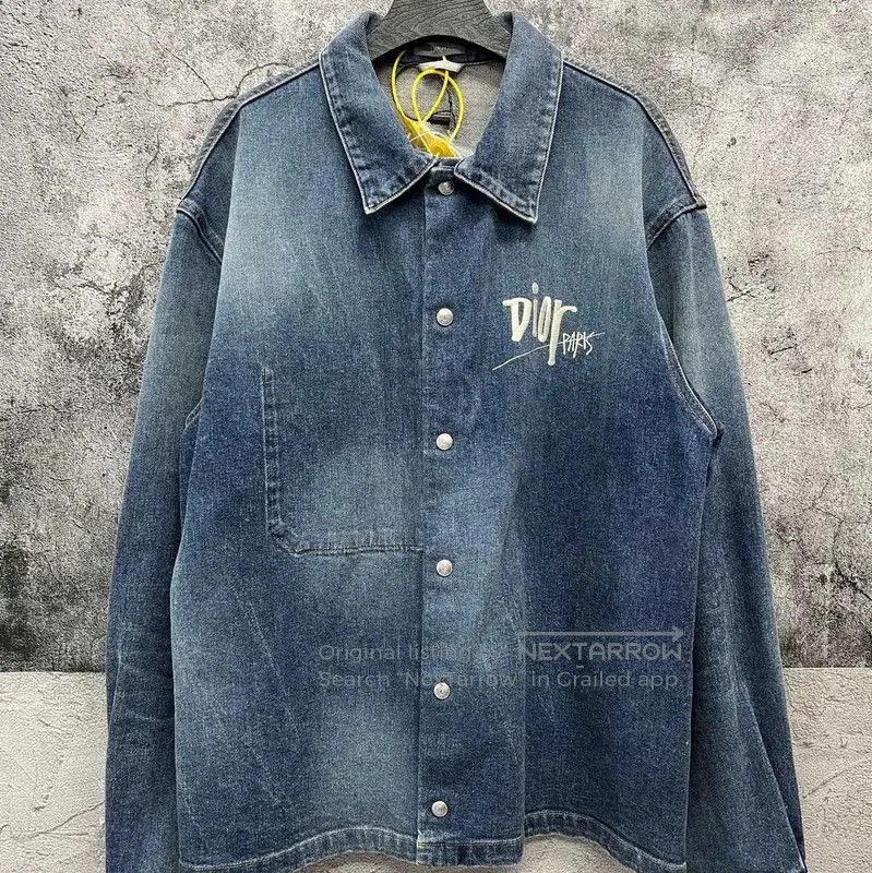 Dior Dior Blue Denim Jacket with Embroidery . Size US M / EU 48-50 / 2 - 1 Thumbnail
