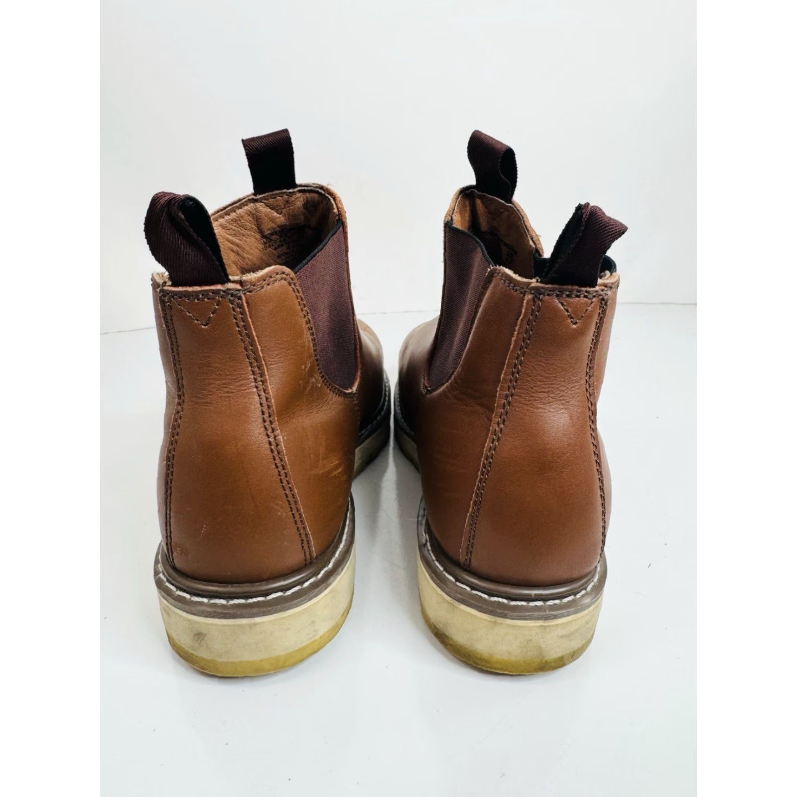 Sears VINTAGE SEARS DIE HARD Sure Track Men Boots Slip On Chukka Work Brown Leather 10.5 Mens Size US 11 / EU 44 - 6 Thumbnail