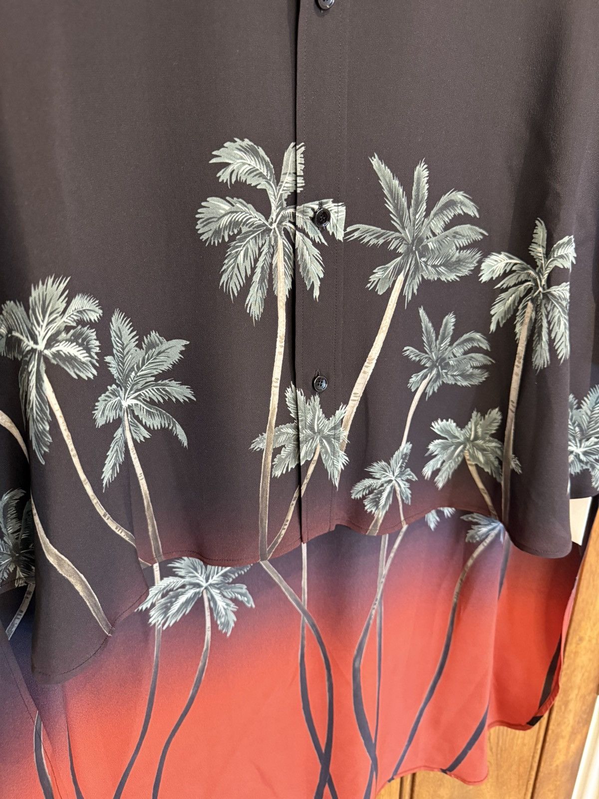 Celine $1.6k SS22 Celine Tailcoat palm tree Shirt in Silk Hedi 41 Size US L / EU 52-54 / 3 - 17 Thumbnail