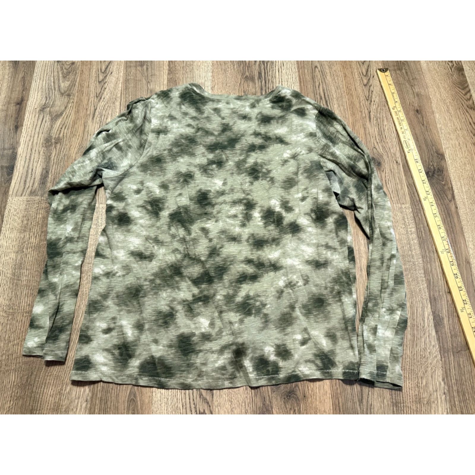 Vintage Sonoma Shirt Women's Large Green White V-neck Long Sleeve Shirt Size L / US 10 / IT 46 - 2 Thumbnail