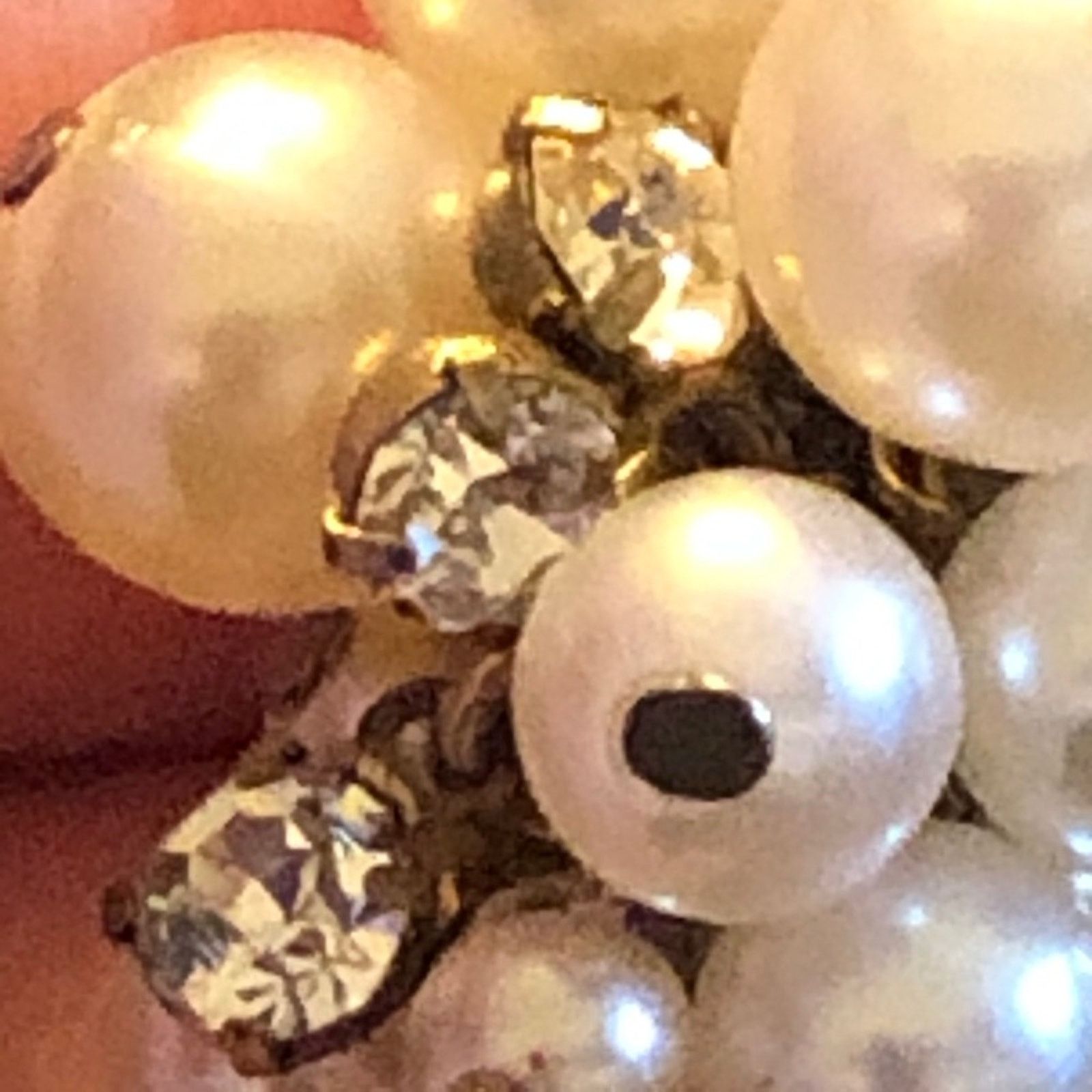 Jewelry Faux pearl and rhinestone bauble cluster ring Size ONE SIZE - 9 Thumbnail