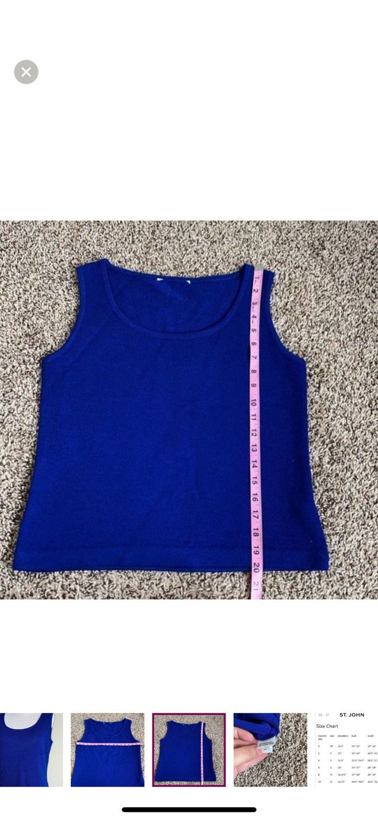 St. John St John women’s knit‎ blue sleeveless top Size S / US 4 / IT 40 - 2 Thumbnail