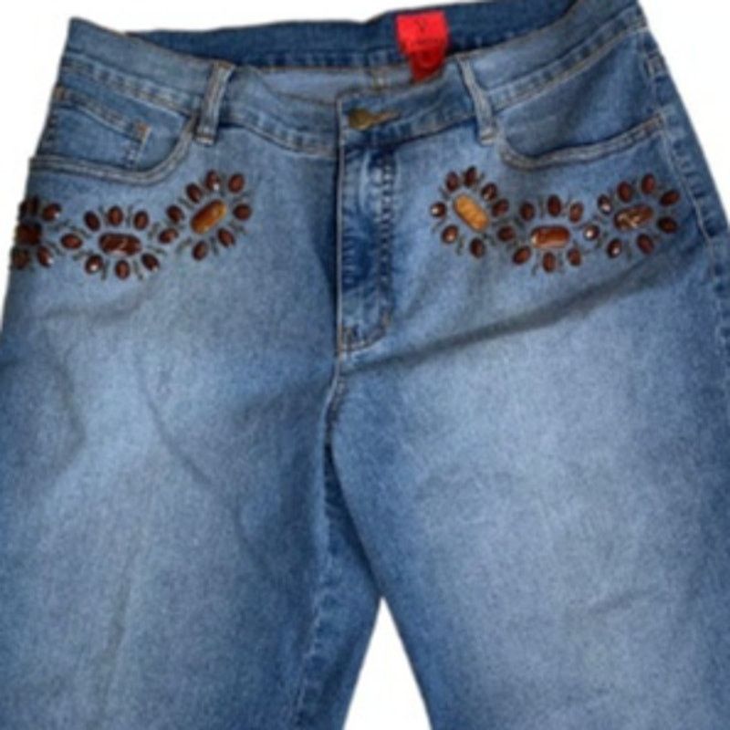 Other V. Cristina Capri Jeans Women’s Sz 14 Capri Gem Stones NEW Size 36" / US 14 / IT 50 - 7 Thumbnail