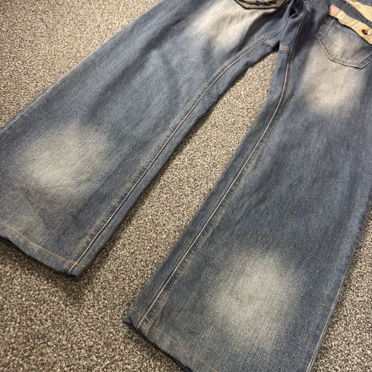 Seditionaries 🔥🔥 Y2K Baggy Flared Tweet Browny United Work Jeans Size US 33 - 11 Thumbnail