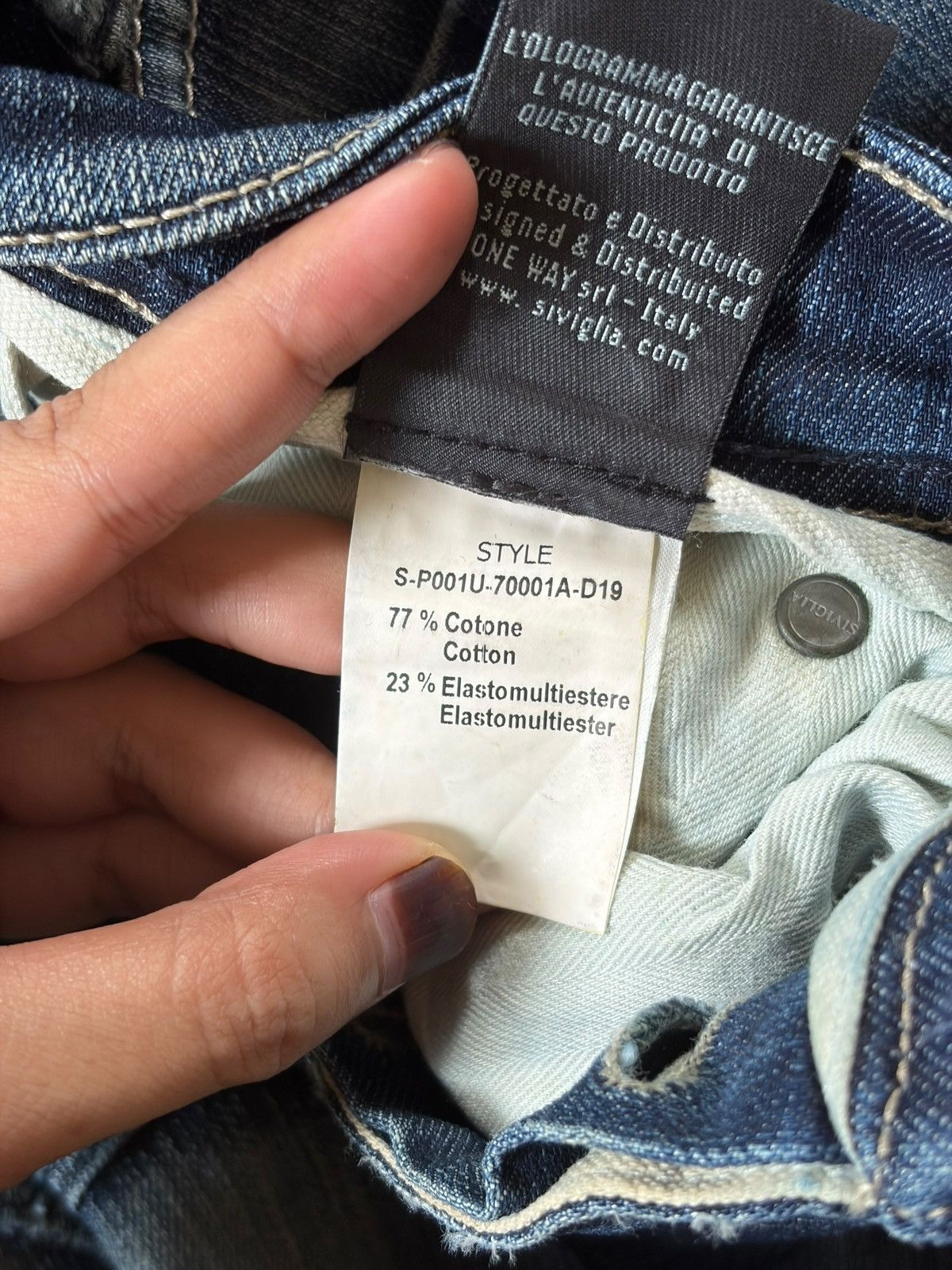 Siviglia Vintage Italy Siviglia Faded Wash Distressed Jeans Size 31" - 5 Thumbnail