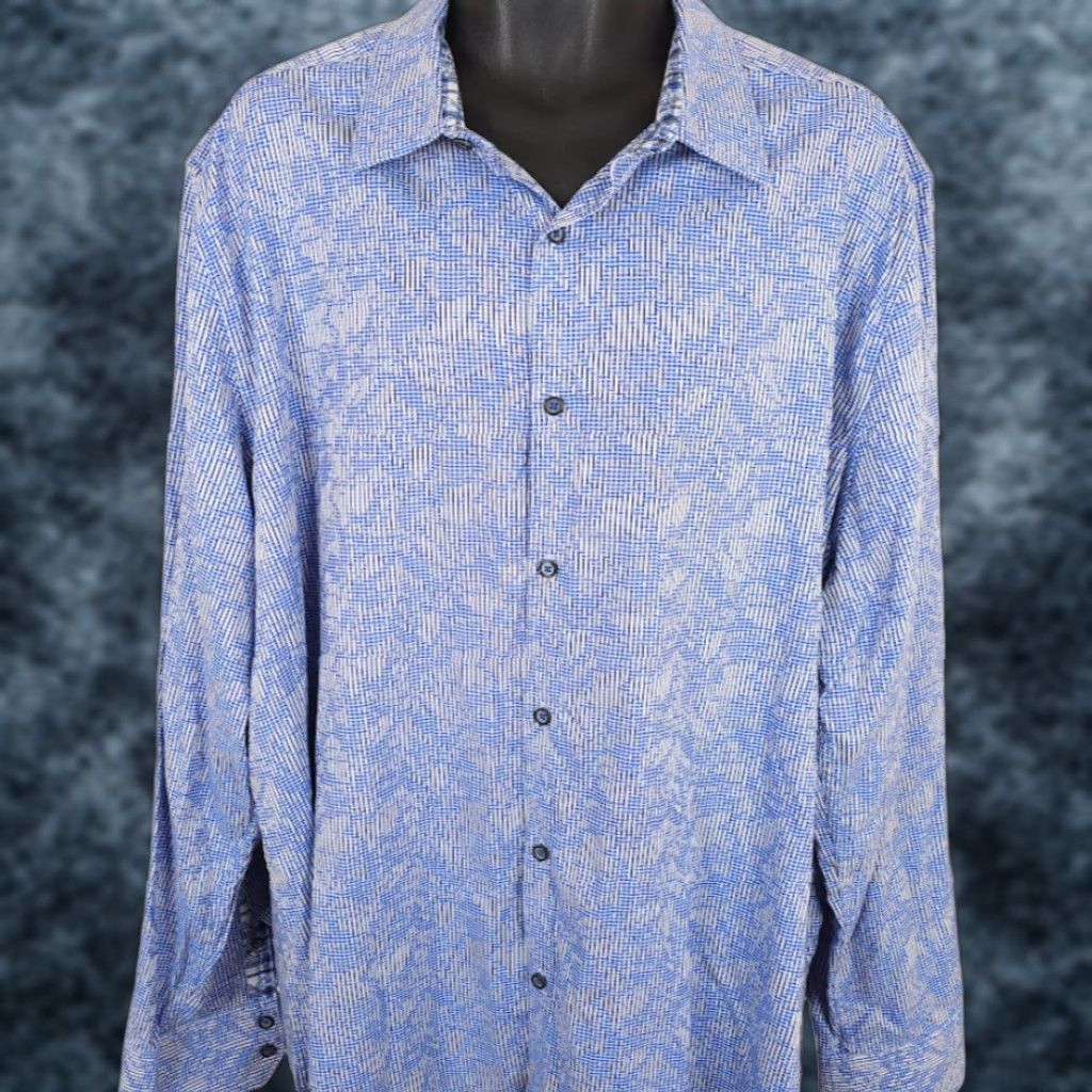 Robert Graham Robert Graham Shirt Mens 4XL Blue Electric Slide Classic Fit Shirt Size US XXL / EU 58 / 5 - 1 Thumbnail
