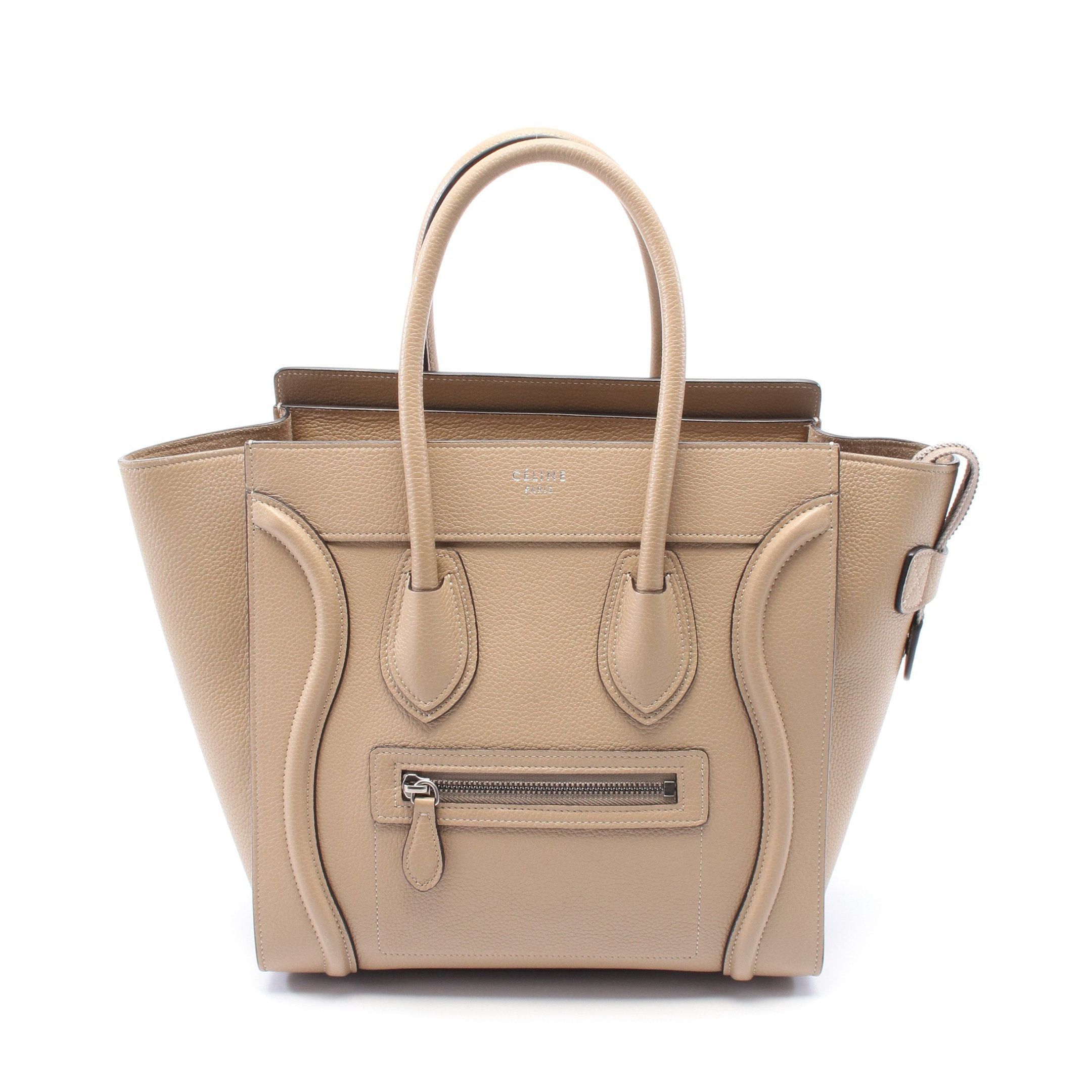 Celine Celine Luggage Micro Shopper Handbag Tote Bag Leather Beige Size ONE SIZE - 1 Thumbnail