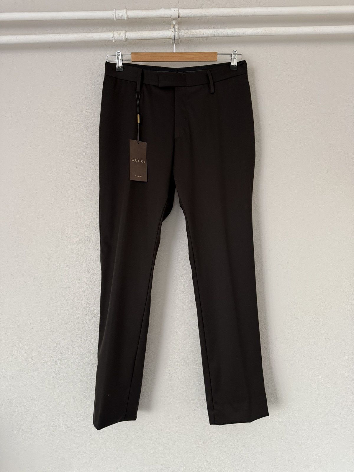 Gucci Gucci Classic Black Wool Trousers with Stretch – Size 48R Size US 32 / EU 48 - 1 Thumbnail