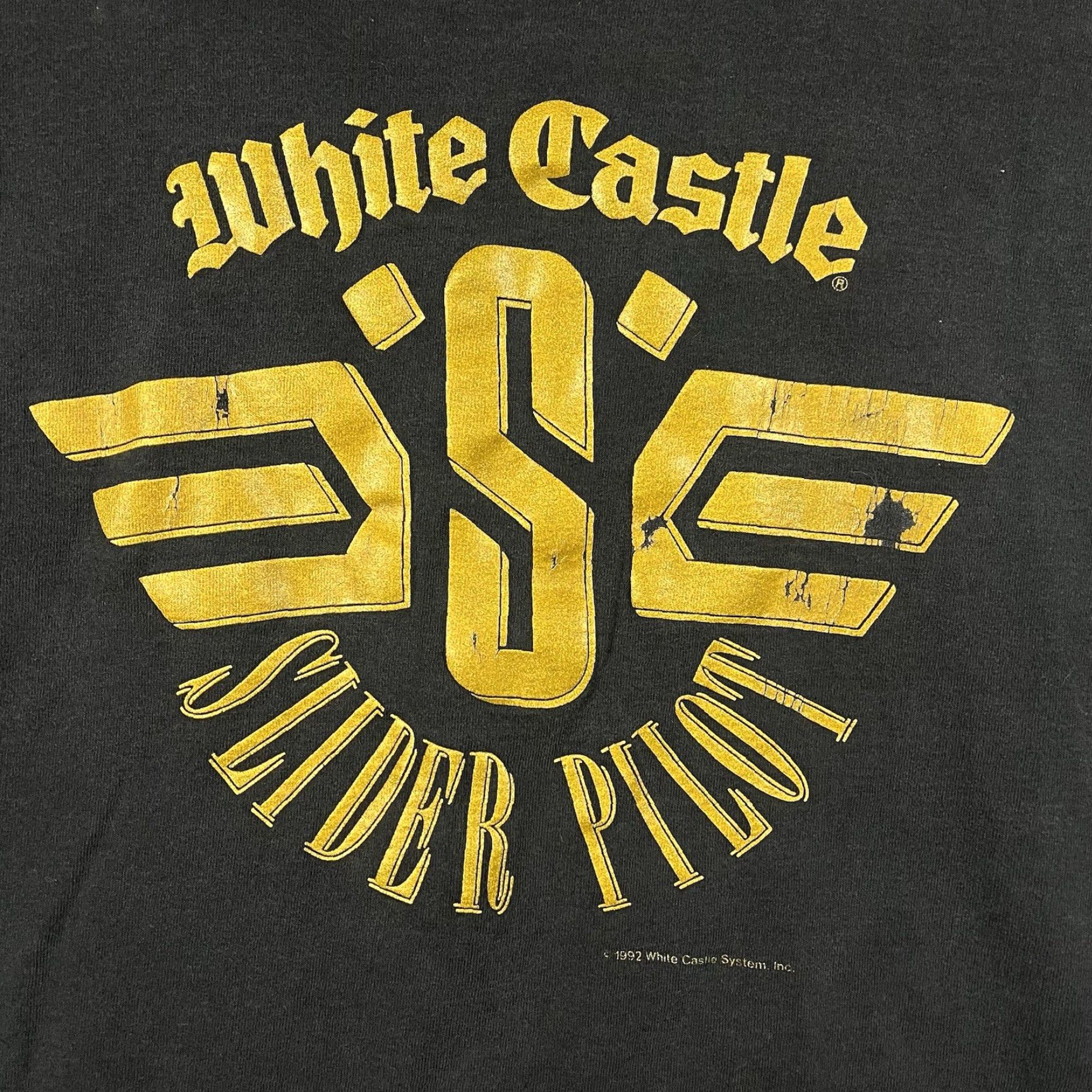 Fruit Of The Loom VINTAGE White Castle Slyder Pilot T-shirt Mens L Single Stitch 80s Made USA Size US L / EU 52-54 / 3 - 2 Thumbnail