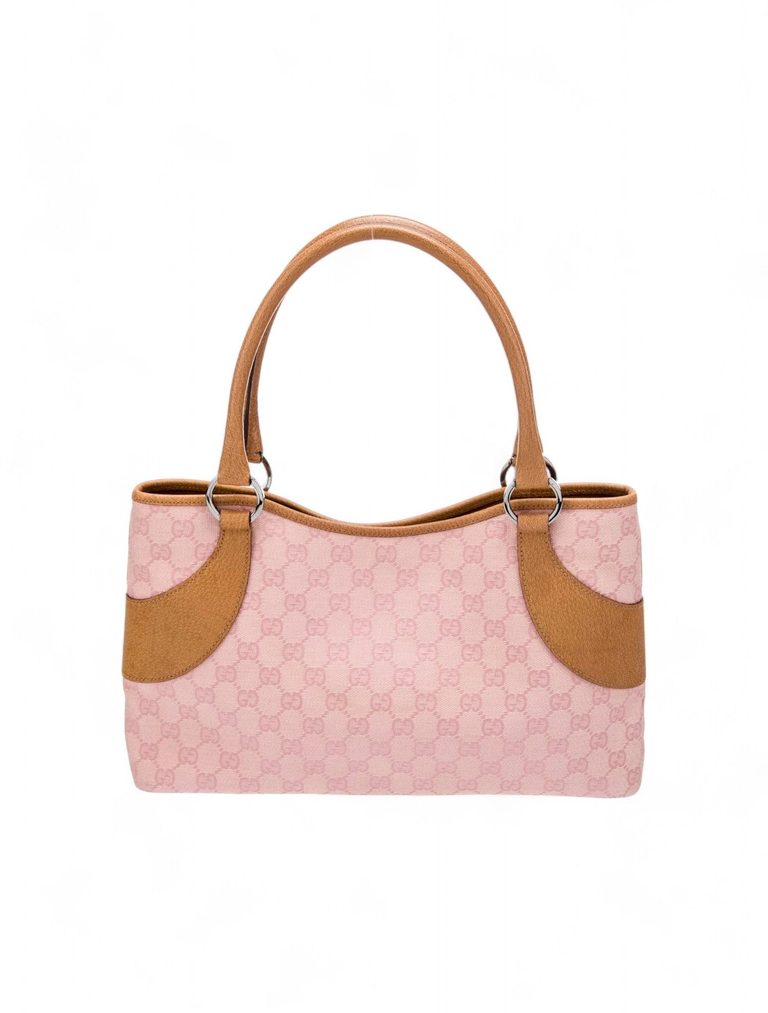 Gucci Gucci - Tote Bag Pink Purple Monogram Leather Canvas Size ONE SIZE - 1 Thumbnail