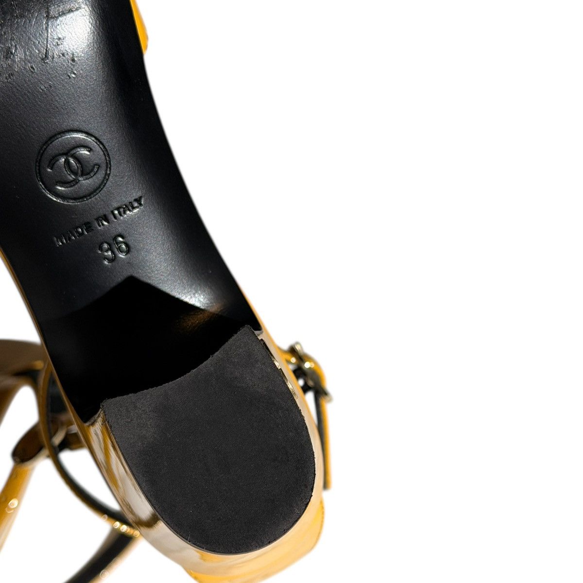 Chanel Patent leather ankle strap logo heel Size US 6 / IT 36 - 5 Thumbnail