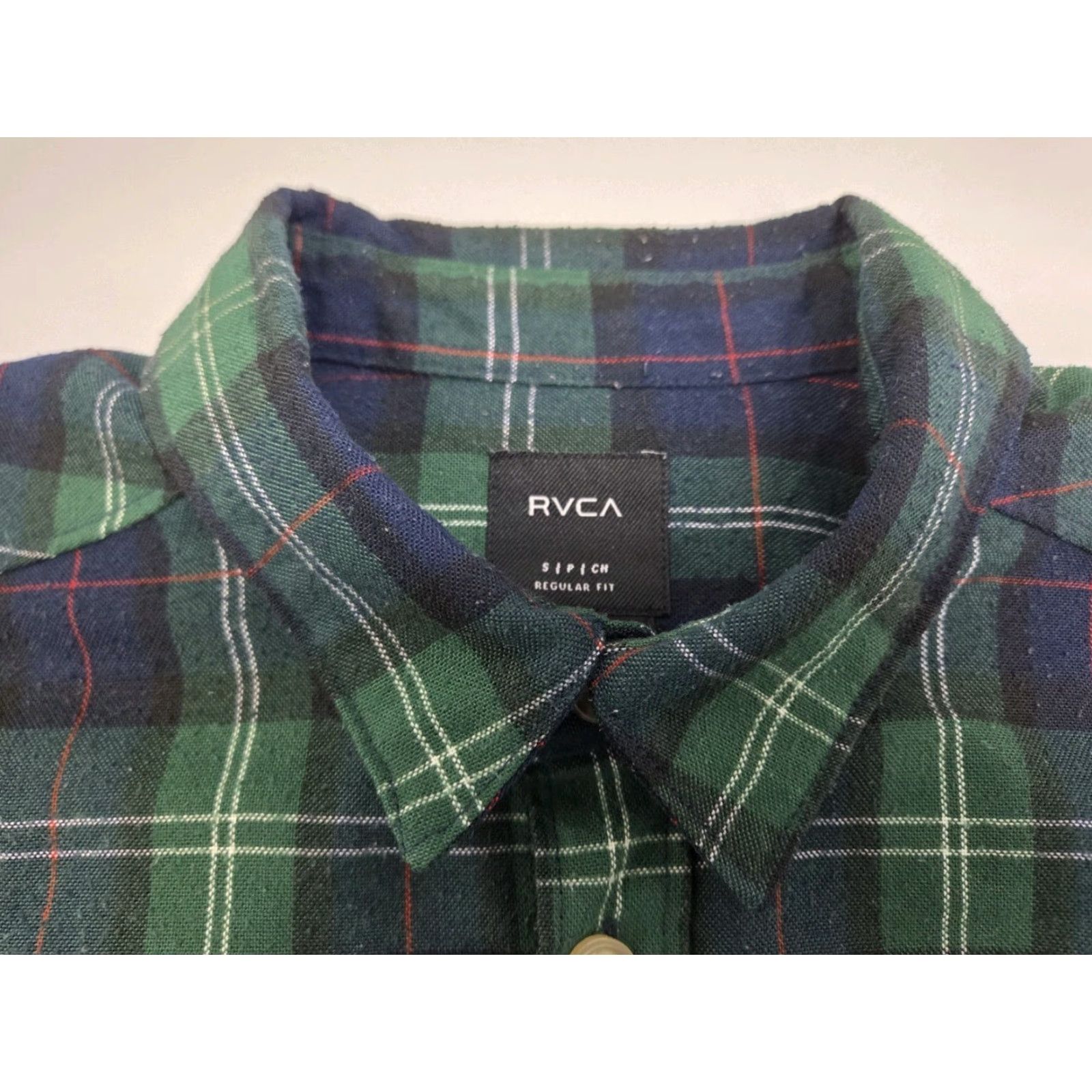 RVCA RVCA Mens Long Sleeve Button Up Shirt Blue/Green Plaid S Size US S / EU 44-46 / 1 - 2 Thumbnail