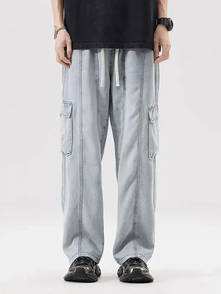 Japanese Brand Loose Straight Wide Leg Pants Ice Silk Casual Pants Size US 32 / EU 48 - 4 Thumbnail