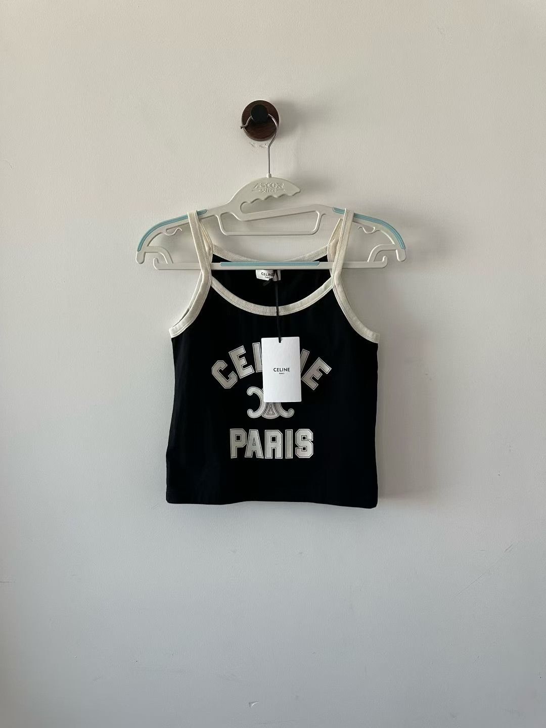 Celine Celine Black White Triomphe Logo Camisole Size XS / US 0-2 / IT 36-38 - 1 Thumbnail