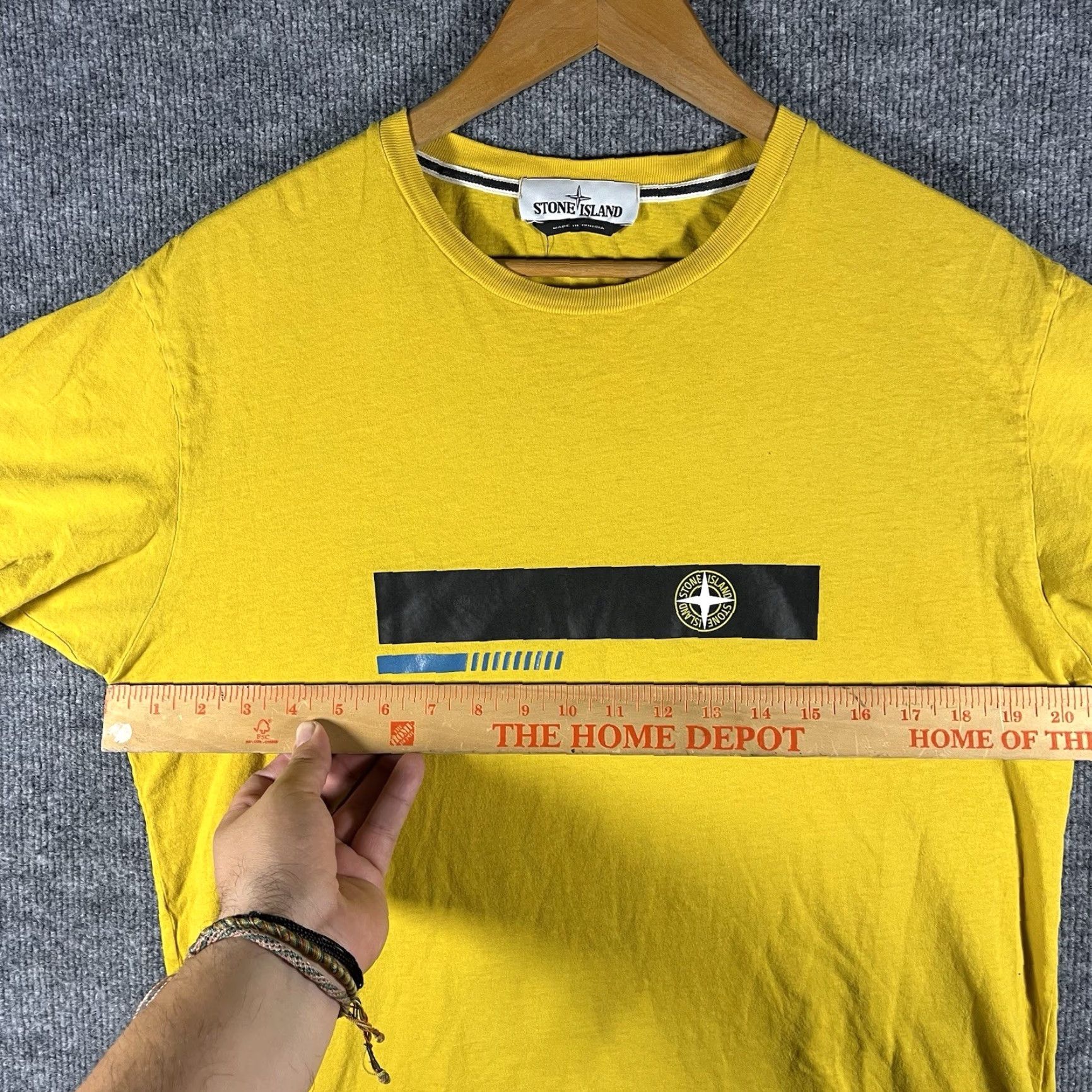 Stone Island STONE ISLAND T-Shirt Shirt Mens M Yellow Double-Sided Logo Graphic 90s Style Size US M / EU 48-50 / 2 - 7 Thumbnail