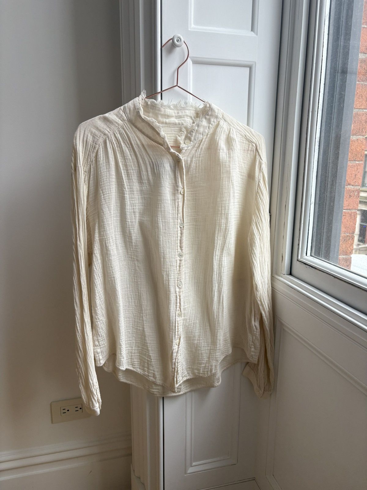 Other Classic Raw Collared Raquel Allegra Button Up Small Blouse Size S / US 4 / IT 40 - 3 Thumbnail