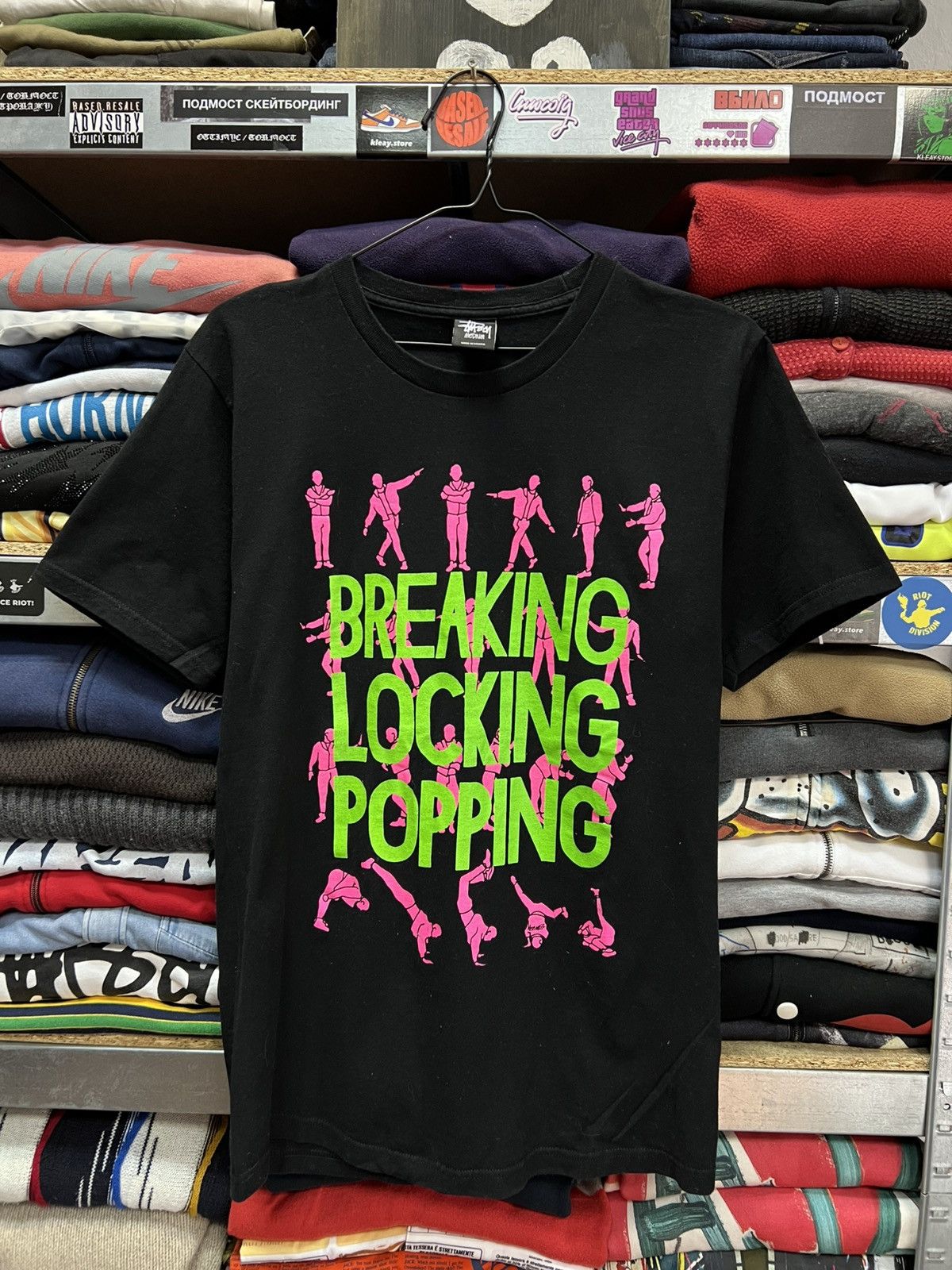 Stussy Stussy Breaking Locking Popping Black Tee Size US M / EU 48-50 / 2 - 2 Thumbnail