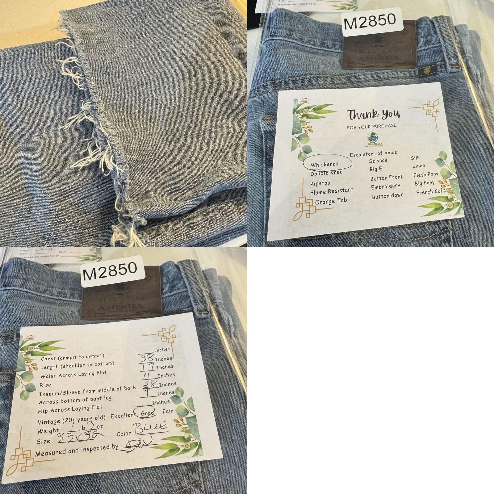 Lucky Brand VINTAGE Lucky Brand 181 Relaxed Straight Jeans Mens 34x28 Blue 1800s Style Frayed Hem Stretch Size US 34 / EU 50 - 9 Thumbnail