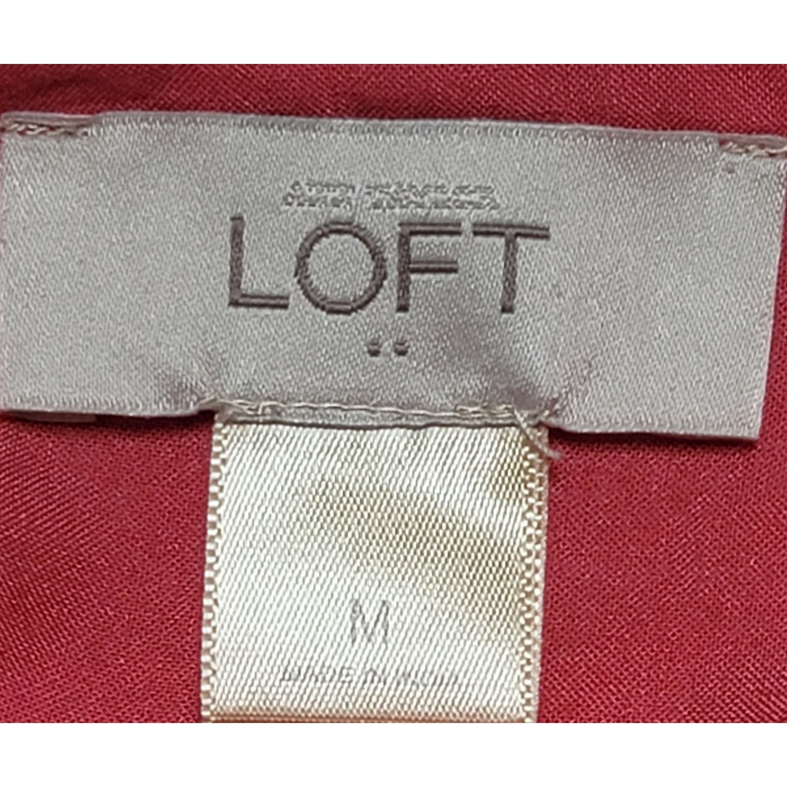 Other Loft Pink Coral Pleated Bodice Button Up Top Medium Flowy Size M / US 6-8 / IT 42-44 - 3 Thumbnail
