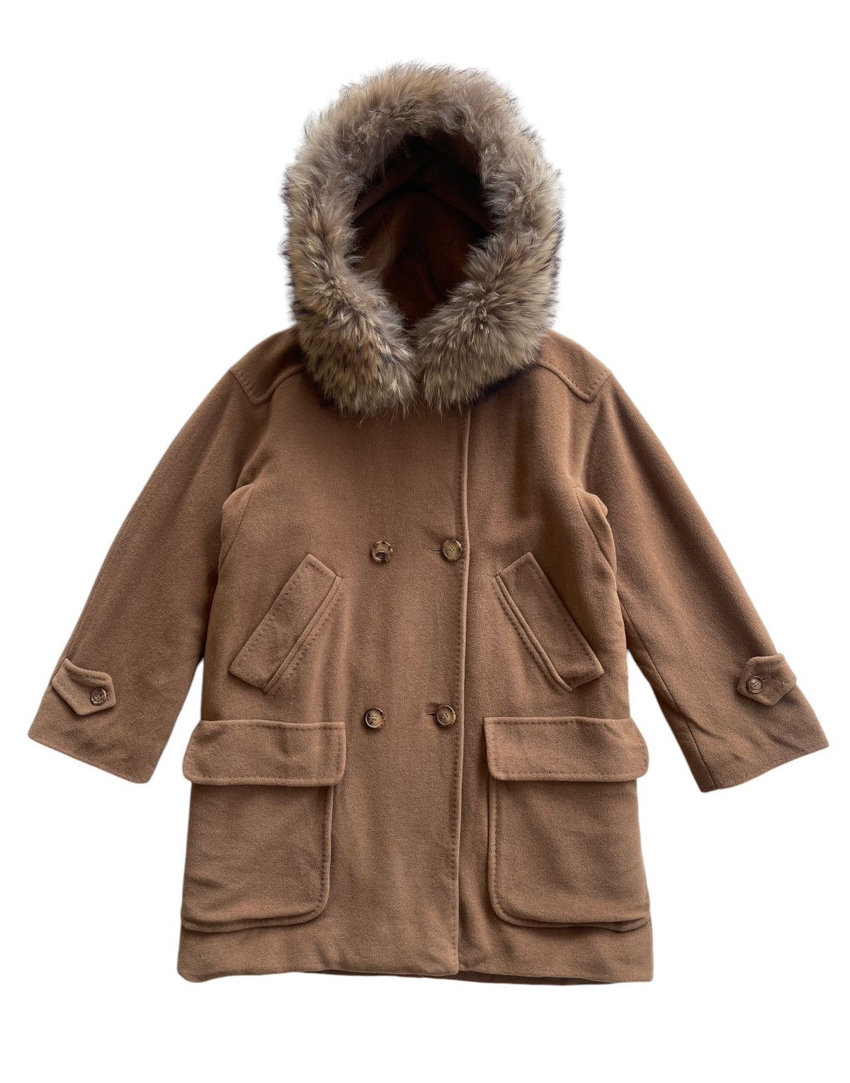 Max Mara Max Mara Double Breasted Camel Hair Hoodies Coat Size M / US 6-8 / IT 42-44 - 3 Thumbnail