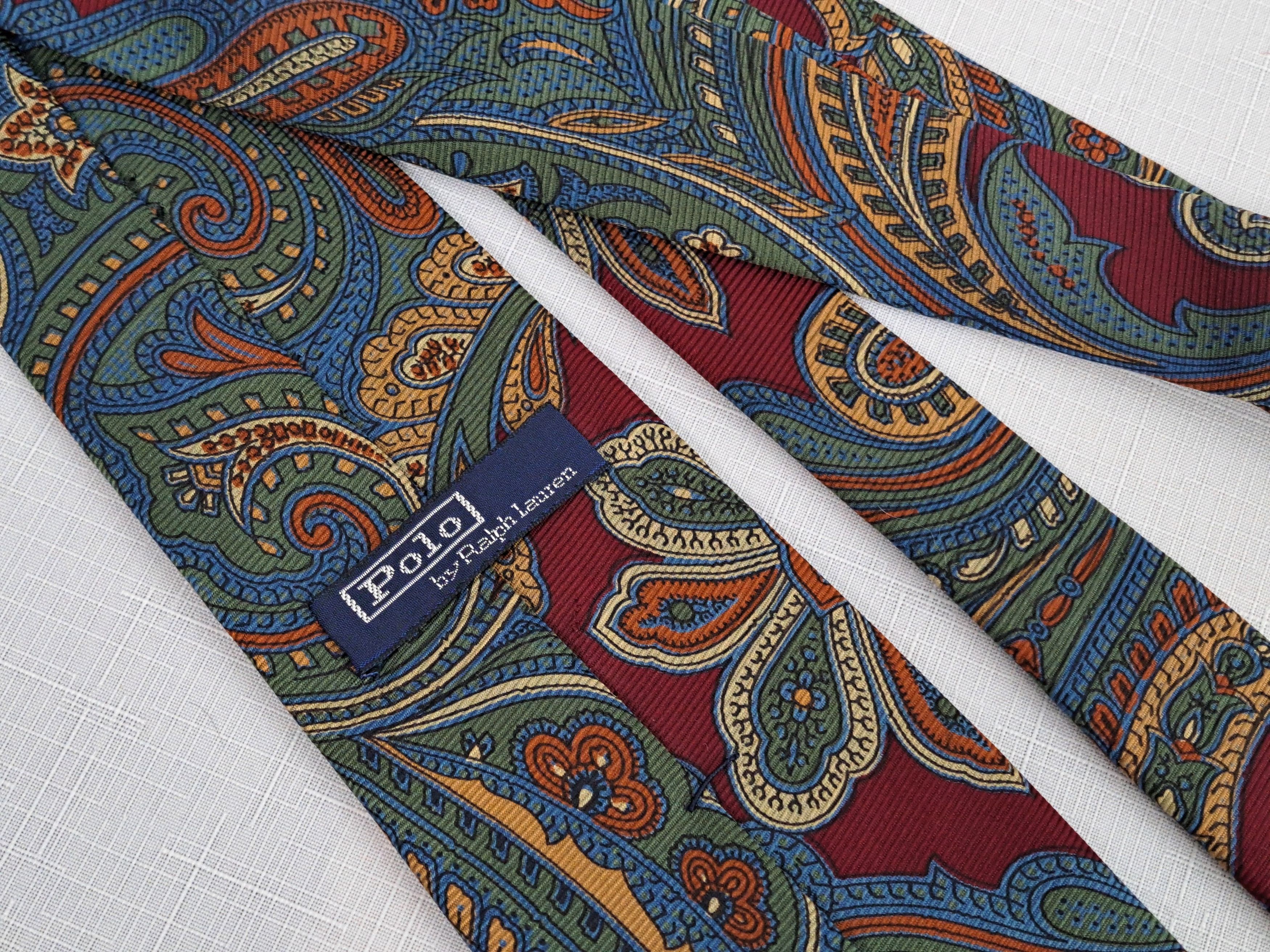 Polo Ralph Lauren Polo by Ralph Lauren paisley print silk handmade tie. Size ONE SIZE - 5 Thumbnail