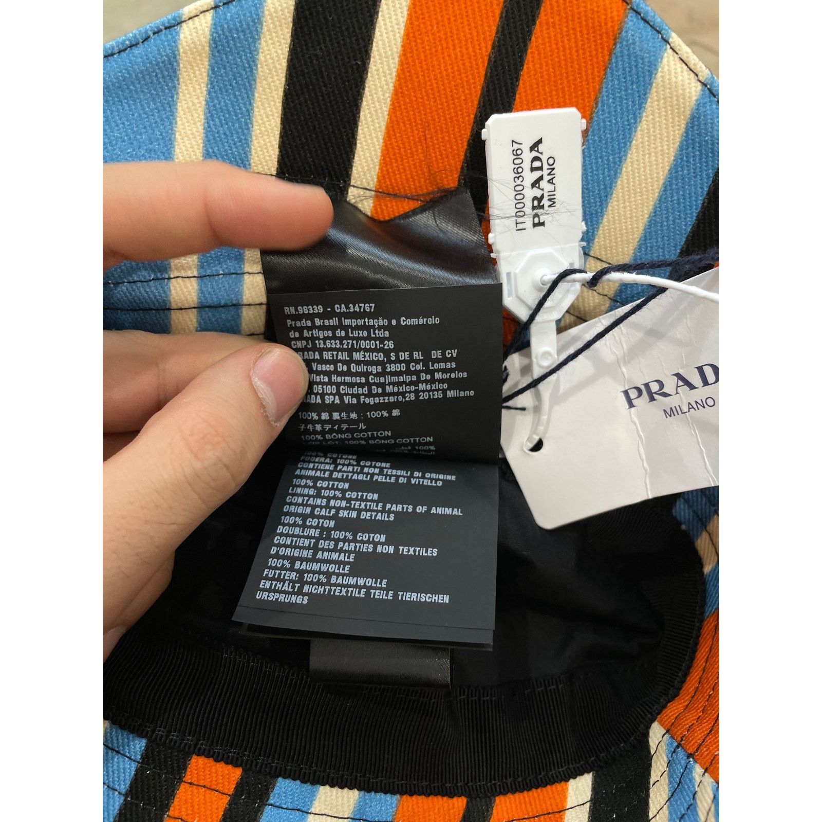Prada Prada Bucket Hat Orange Multi New Small With Tags Size ONE SIZE - 7 Thumbnail