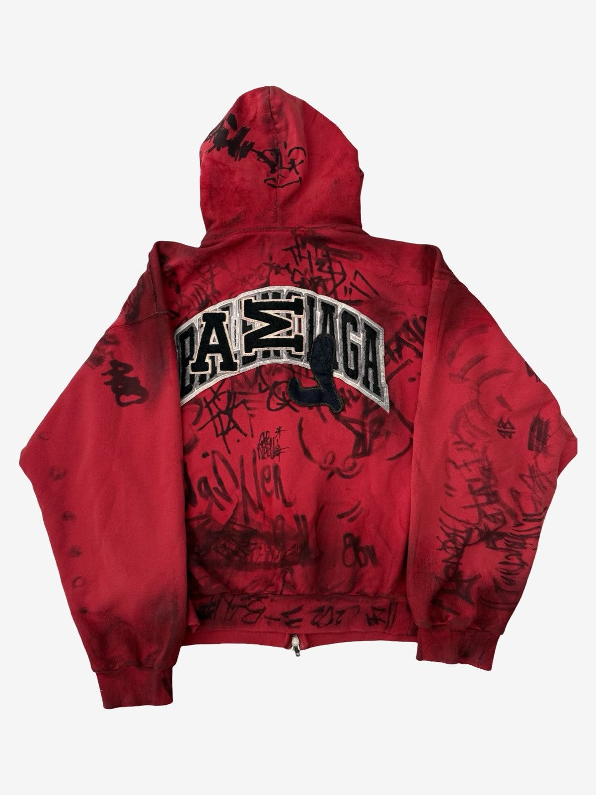 トップス balenciaga skater zip up hoodie red Balenciaga Skater Zip Up Hoodie | Tie-Dye Hoodie Red