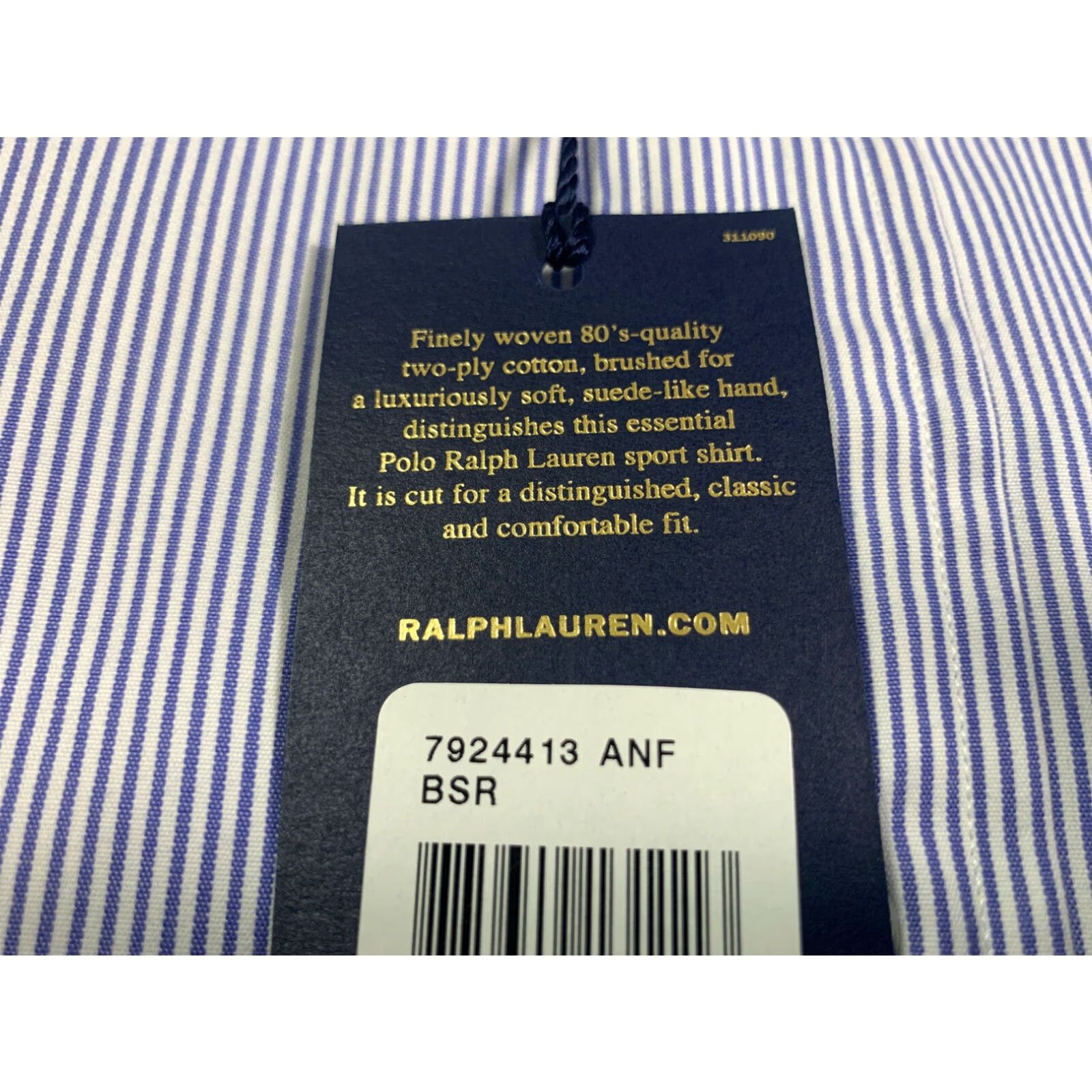Ralph Lauren Ralph Lauren Custom Fit Long Sleeve Striped Shirt Multicolor Blue White Suede Mens Large Size US L / EU 52-54 / 3 - 7 Thumbnail