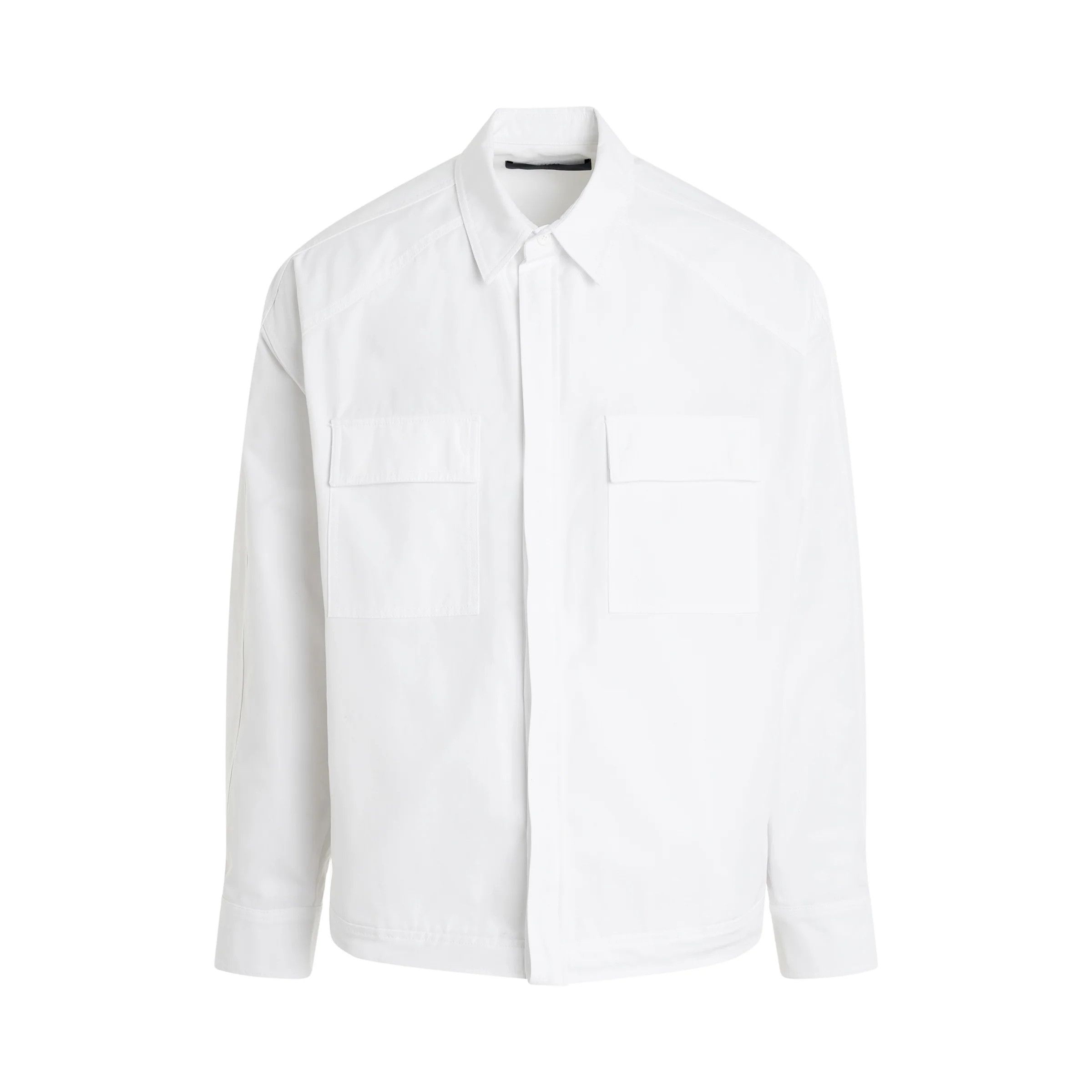 o1mris0824 Hem String Shirt in White