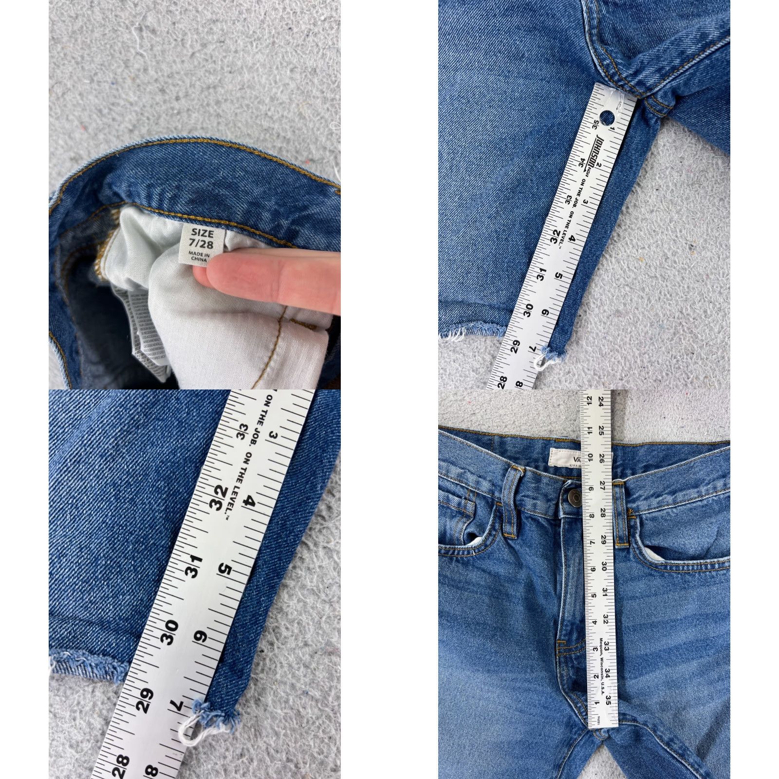 Vans Vans Shorts Womens 7 Blue Denim Mid Rise Cut-Off 27x7 Regular 5-Pocket Denim Short Jeans Wool? Size 28" / US 6 / IT 42 - 8 Thumbnail