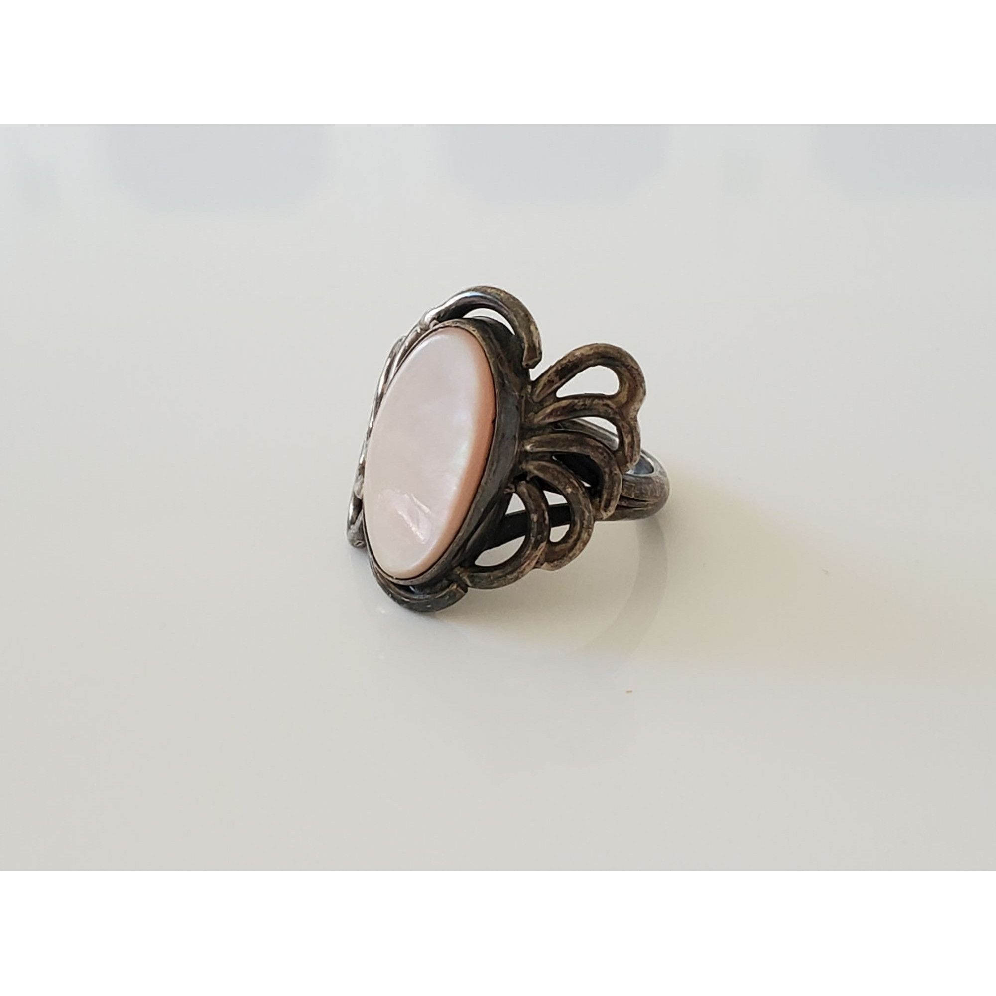 Unknown London Vintage Southwestern Mother of Pearl Sterling Silver Bypass Size ONE SIZE - 3 Thumbnail