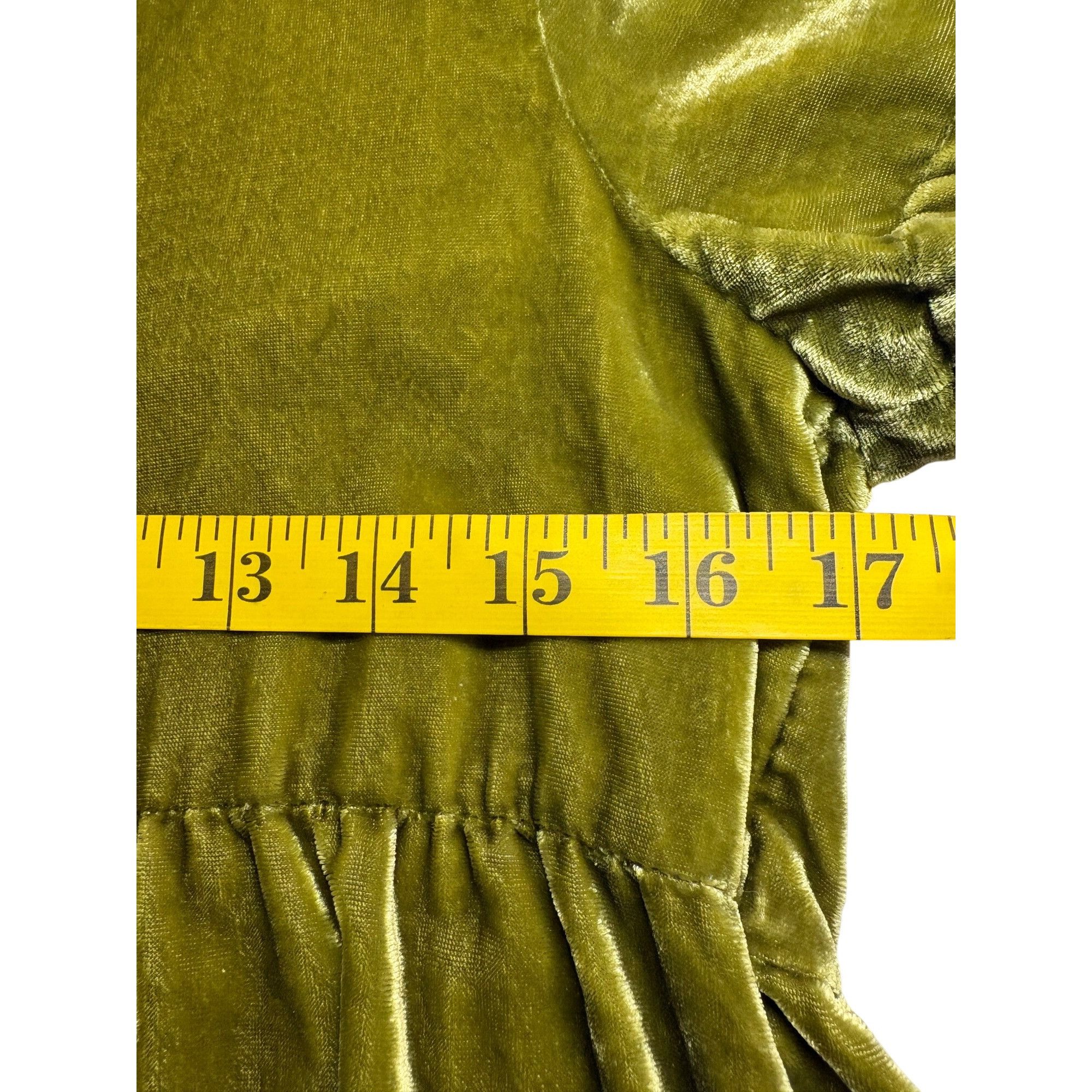 Anthropologie Maeve Women’s Olive Christmas Velvet Dress S Quiet Luxury Size S / US 4 / IT 40 - 5 Thumbnail