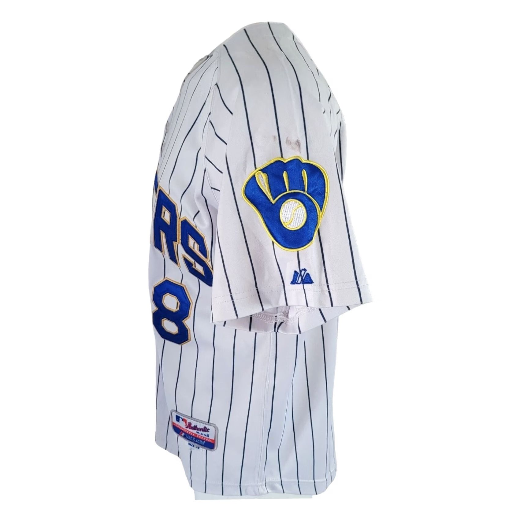 Vintage VINTAGE Majestic Milwaukee Brewers Ryan Braun 8 T-Shirt M White Short Sleeve V-Neck Mens Shirt Size US M / EU 48-50 / 2 - 4 Thumbnail