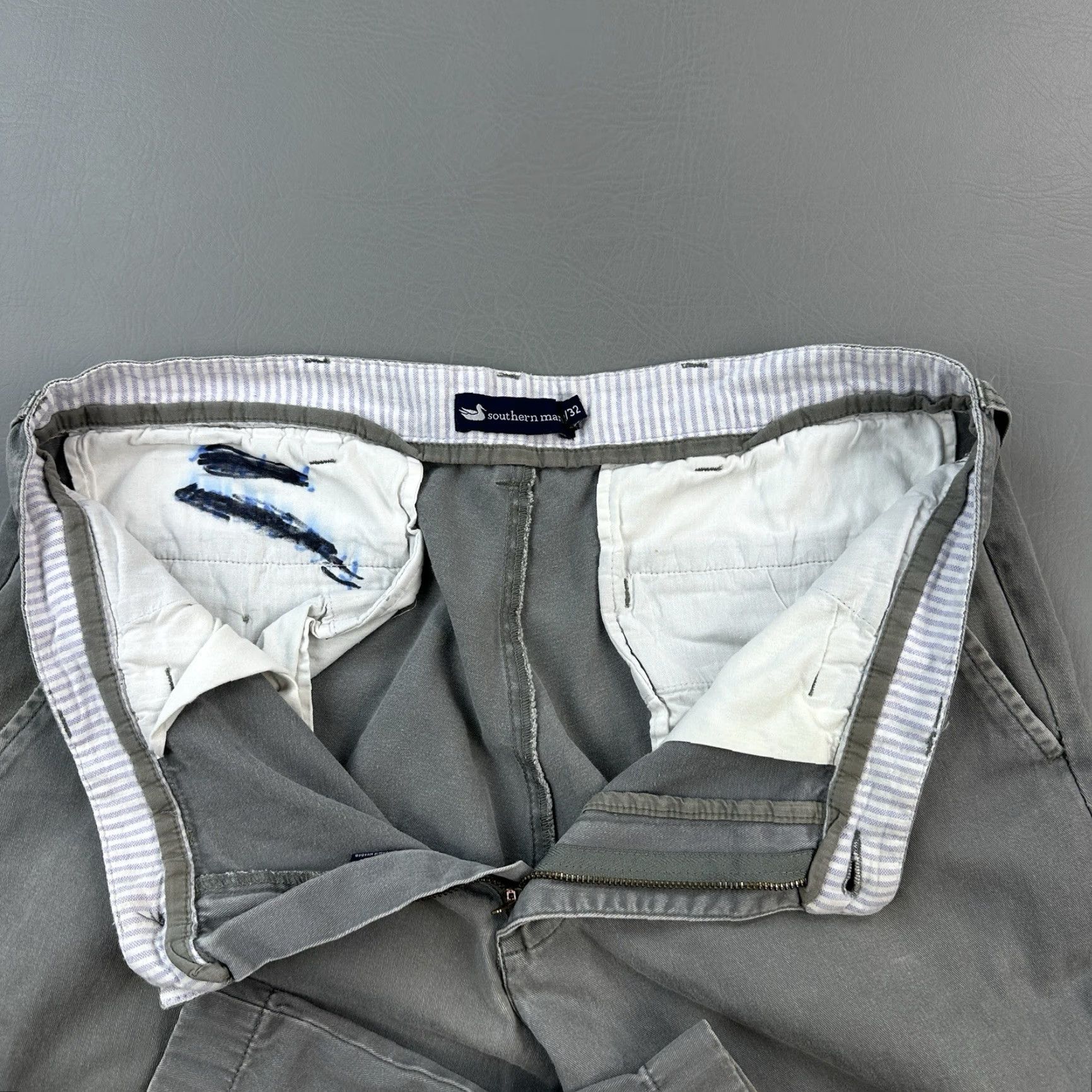Vintage Southern Marsh Pants Mens 32x32 Gray Flat Front Chino Preppy Casual Stripeless Style Regular Fit Mens Pants Size US 32 / EU 48 - 6 Thumbnail