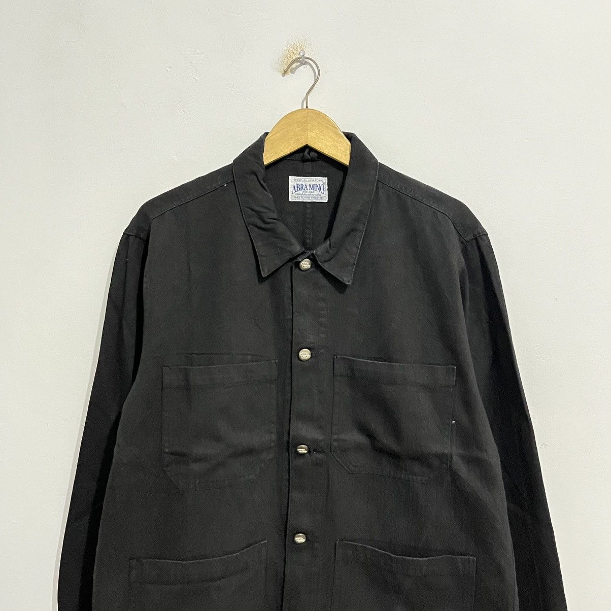Other Abra Mino Black Cotton Canvas Chore Jacket Size US L / EU 52-54 / 3 - 3 Thumbnail
