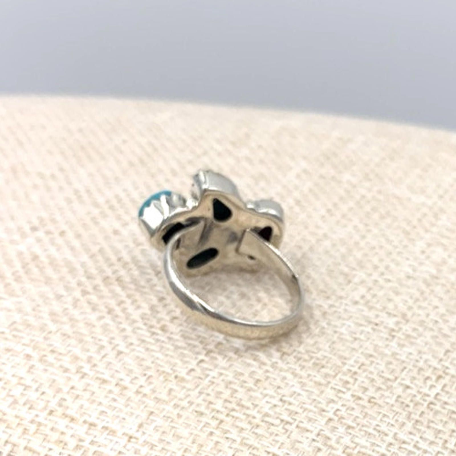 Other NOS Native American Sterling Silver Coral Turquoise Ring Size ONE SIZE - 8 Thumbnail