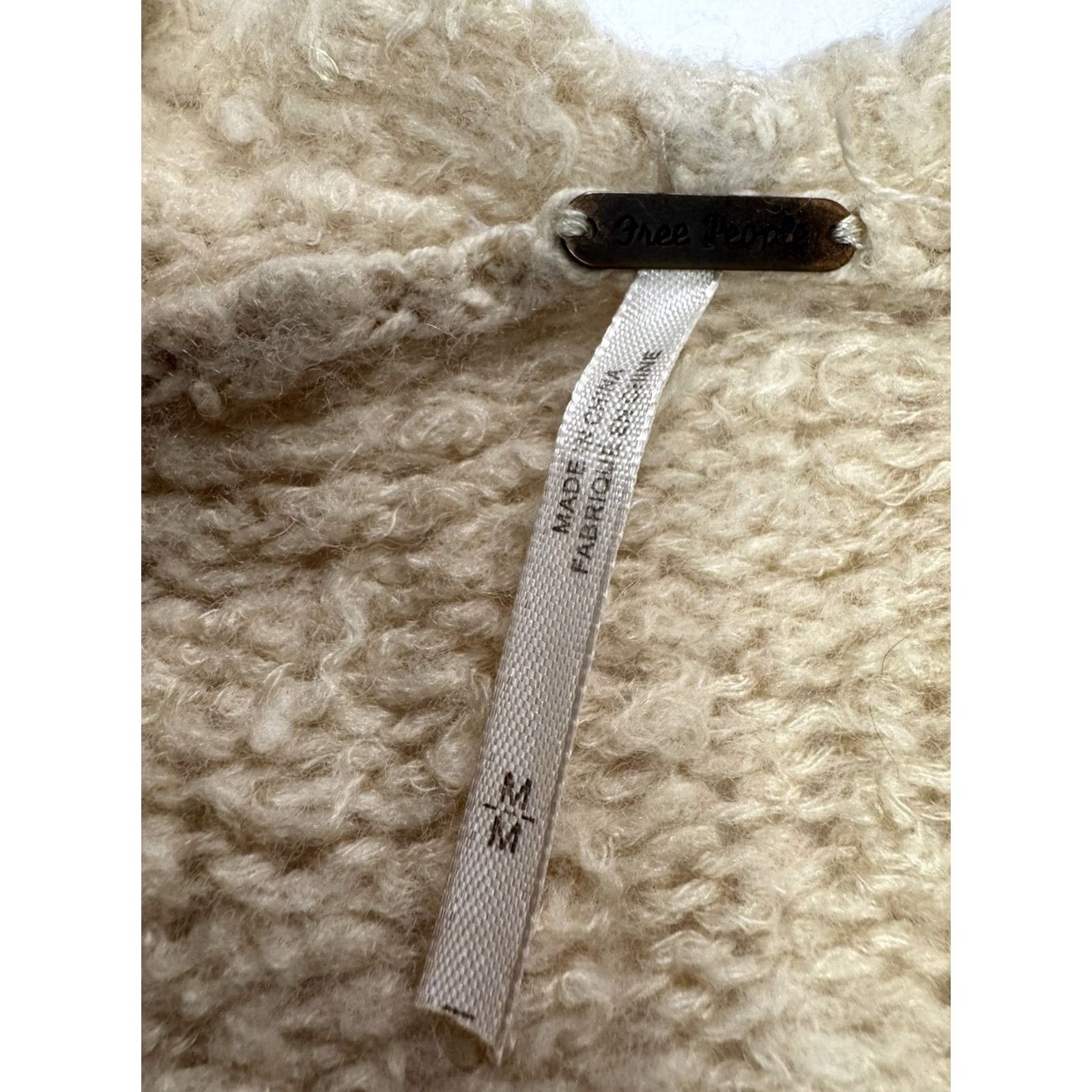 Free People Free People Cardigan Sweater Wool Knit Fuzzy Open Front Bohemian Womens Medium Beige Wool Blend Casual, Travel All Seasons Size M / US 6-8 / IT 42-44 - 5 Thumbnail