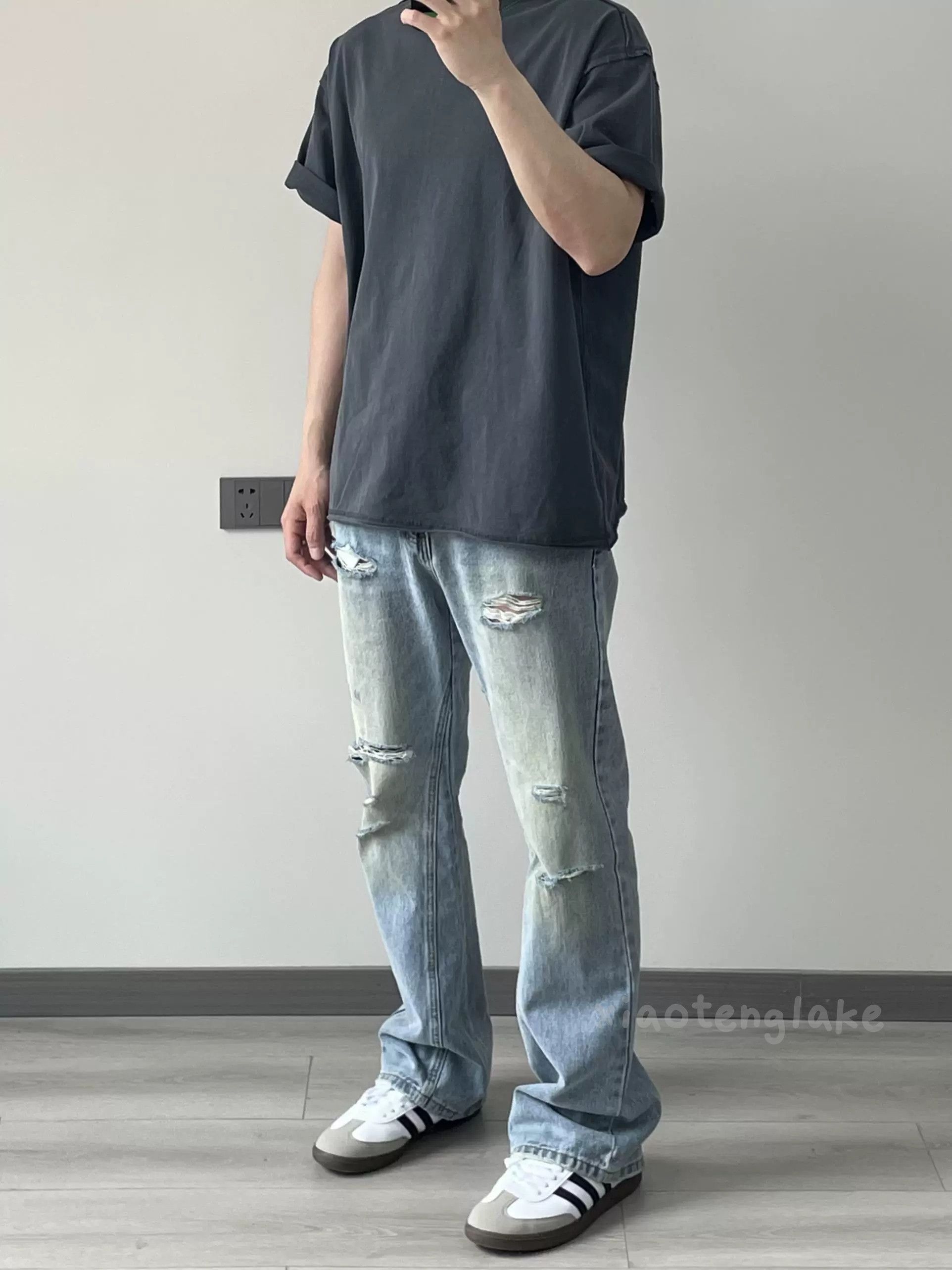 Designer × Japanese Brand × Vintage ripped faded paint flared damaged pants Size US 30 / EU 46 - 3 Thumbnail