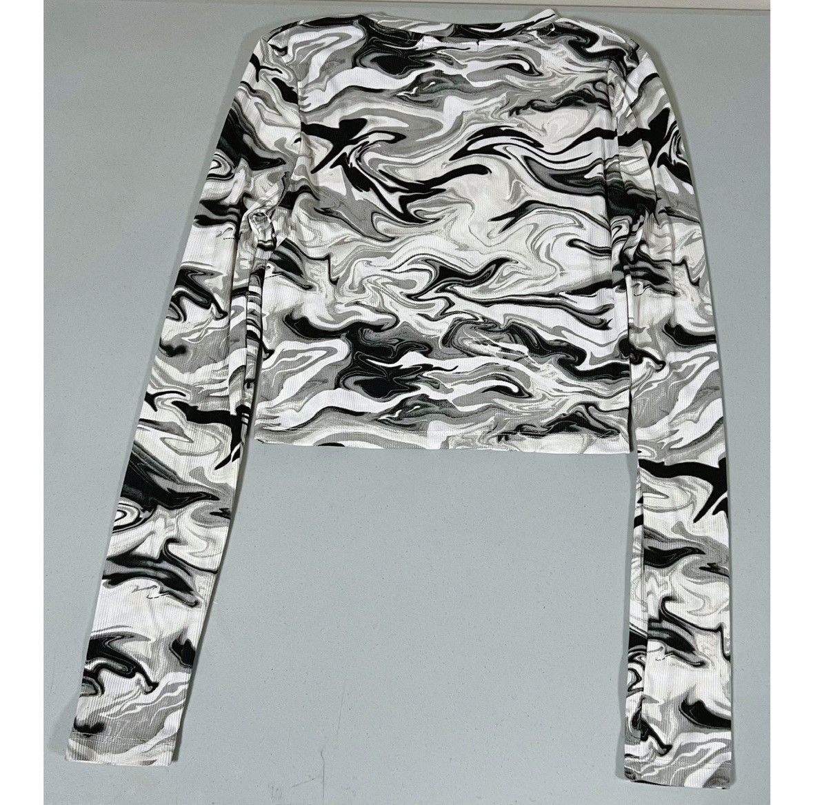 Japanese Brand Black White Gray Grey Marble Swirl T-Shirt Top Tee Size M🤍🩶🖤 Size M / US 6-8 / IT 42-44 - 3 Thumbnail