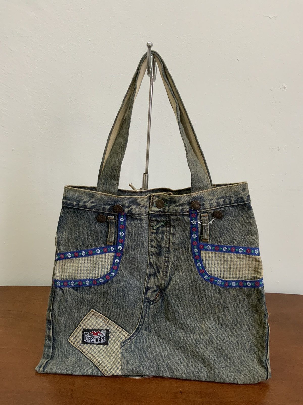 If Six Was Nine Offshore Italian Custom Denim Patchwork Tote Bag Size ONE SIZE - 2 Thumbnail