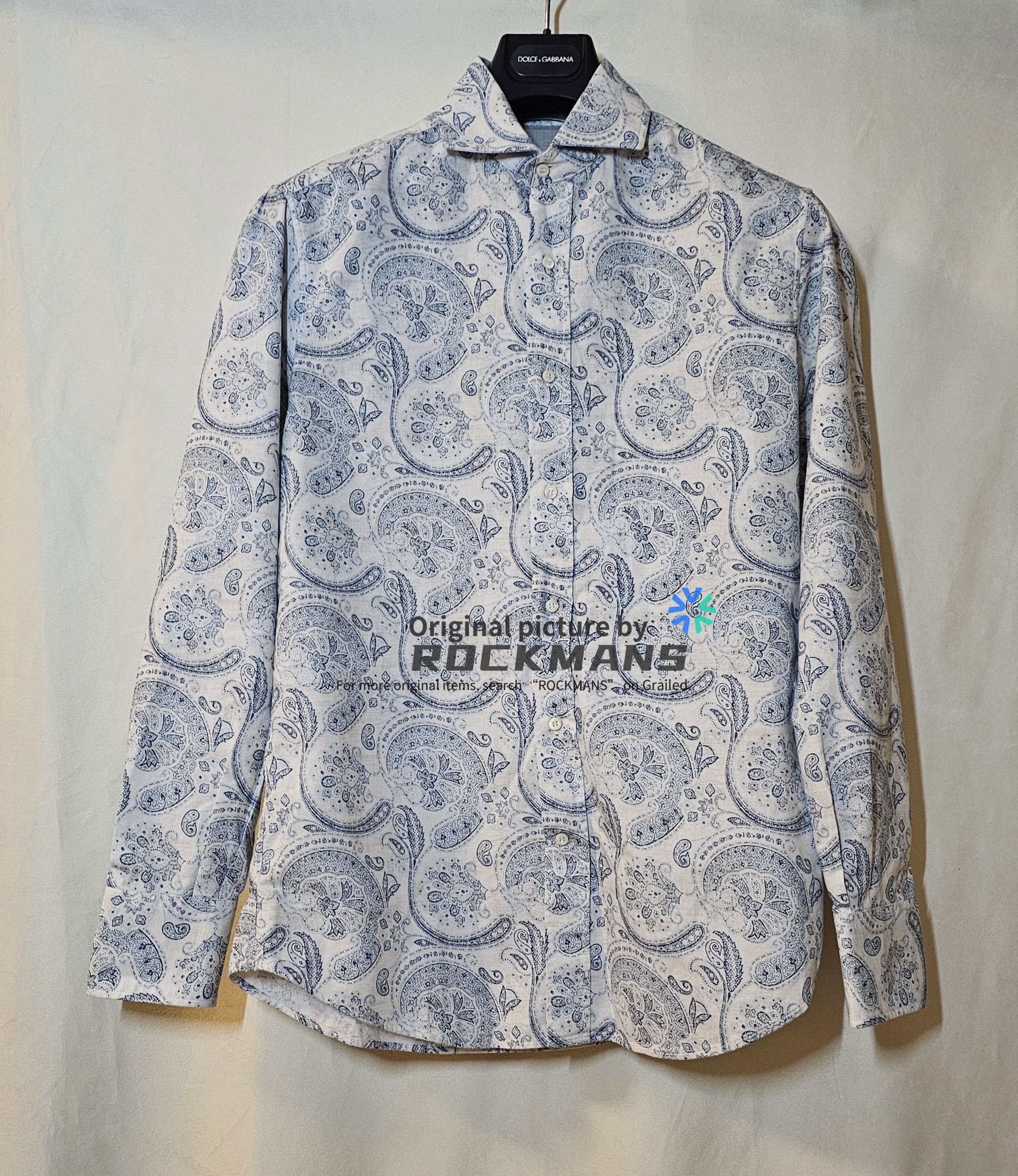 Brunello Cucinelli Brunello Cucinelli Men's Cashew Pattern Shirt Size M Size US M / EU 48-50 / 2 - 1 Thumbnail