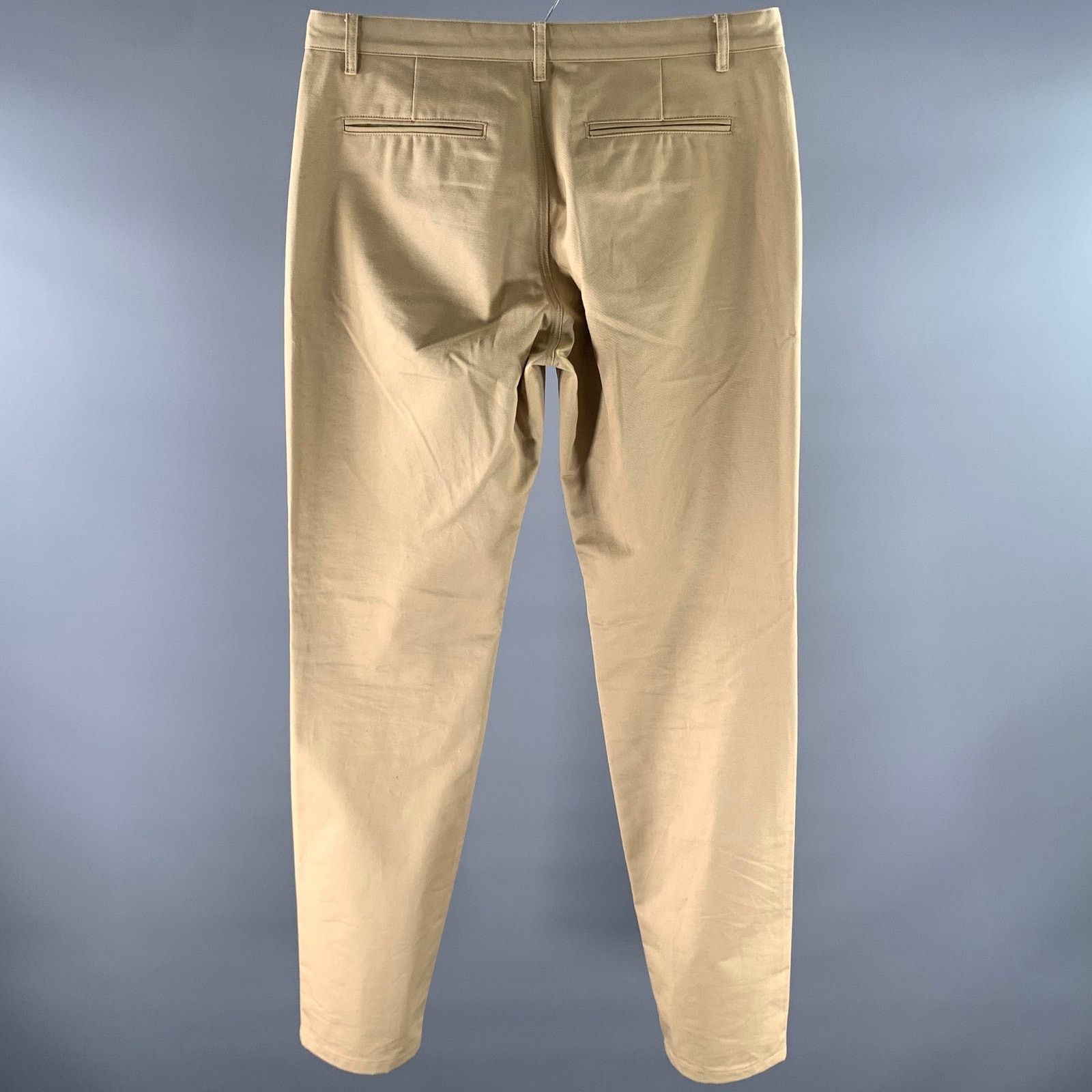 A.P.C. APC Size 34 Khaki Cotton Straight Chino Pants Size US 34 / EU 50 - 2 Thumbnail