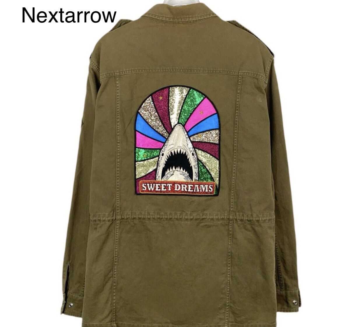 Saint Laurent Paris Saint Laurent SLP Saint Laurent Green Shark Glitter Jacket Size US XL / EU 56 / 4 - 2 Thumbnail