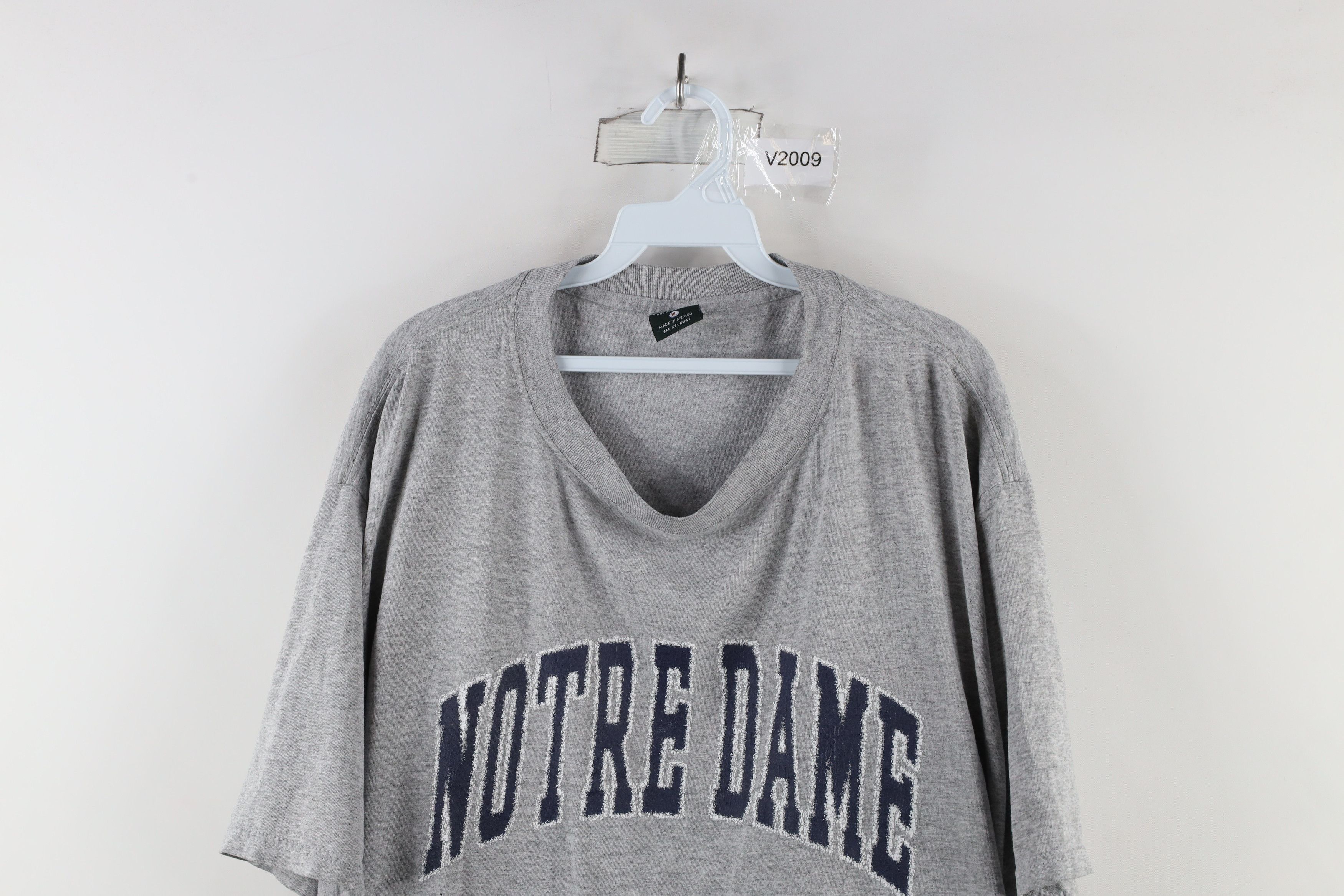 Vintage Vintage 90s Spell Out Notre Dame University T-Shirt Gray Size US XL / EU 56 / 4 - 2 Thumbnail
