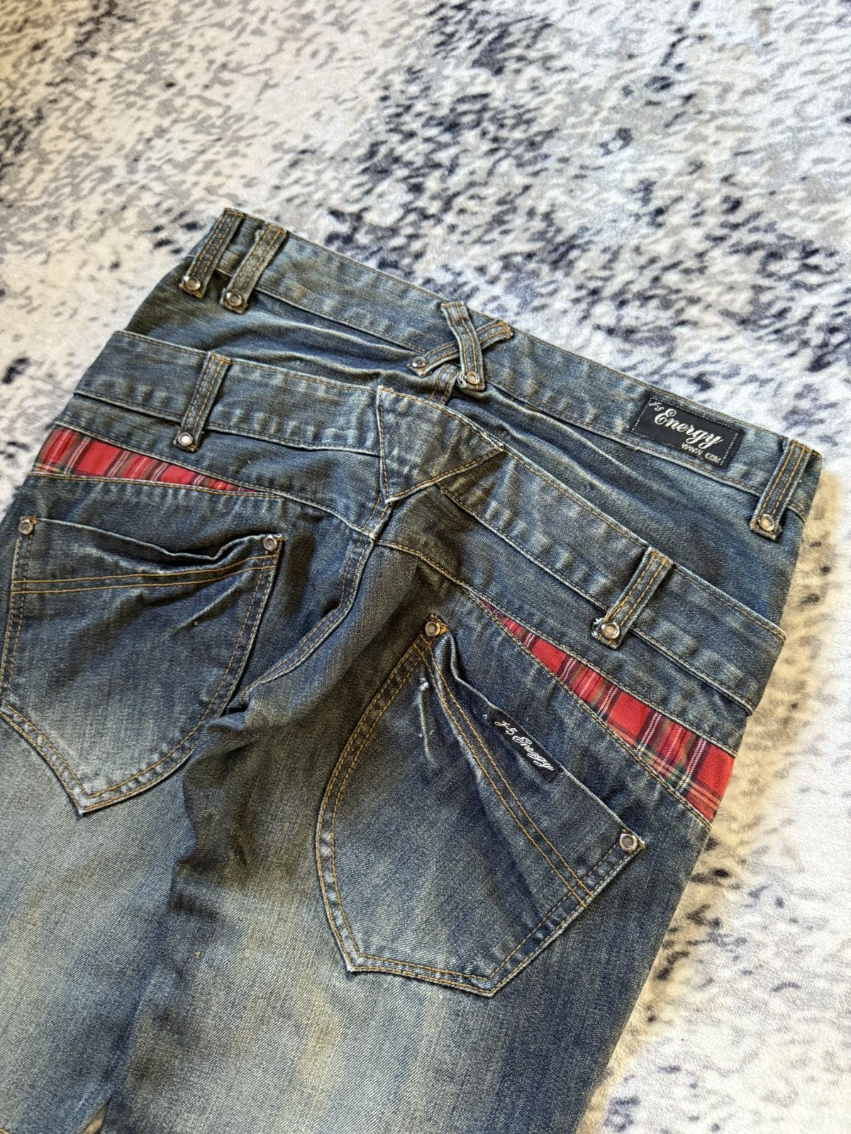 Japanese Brand Vintage Junya Watanabe Tornado Mart Style Double Waist Jeans Size US 30 / EU 46 - 18 Thumbnail
