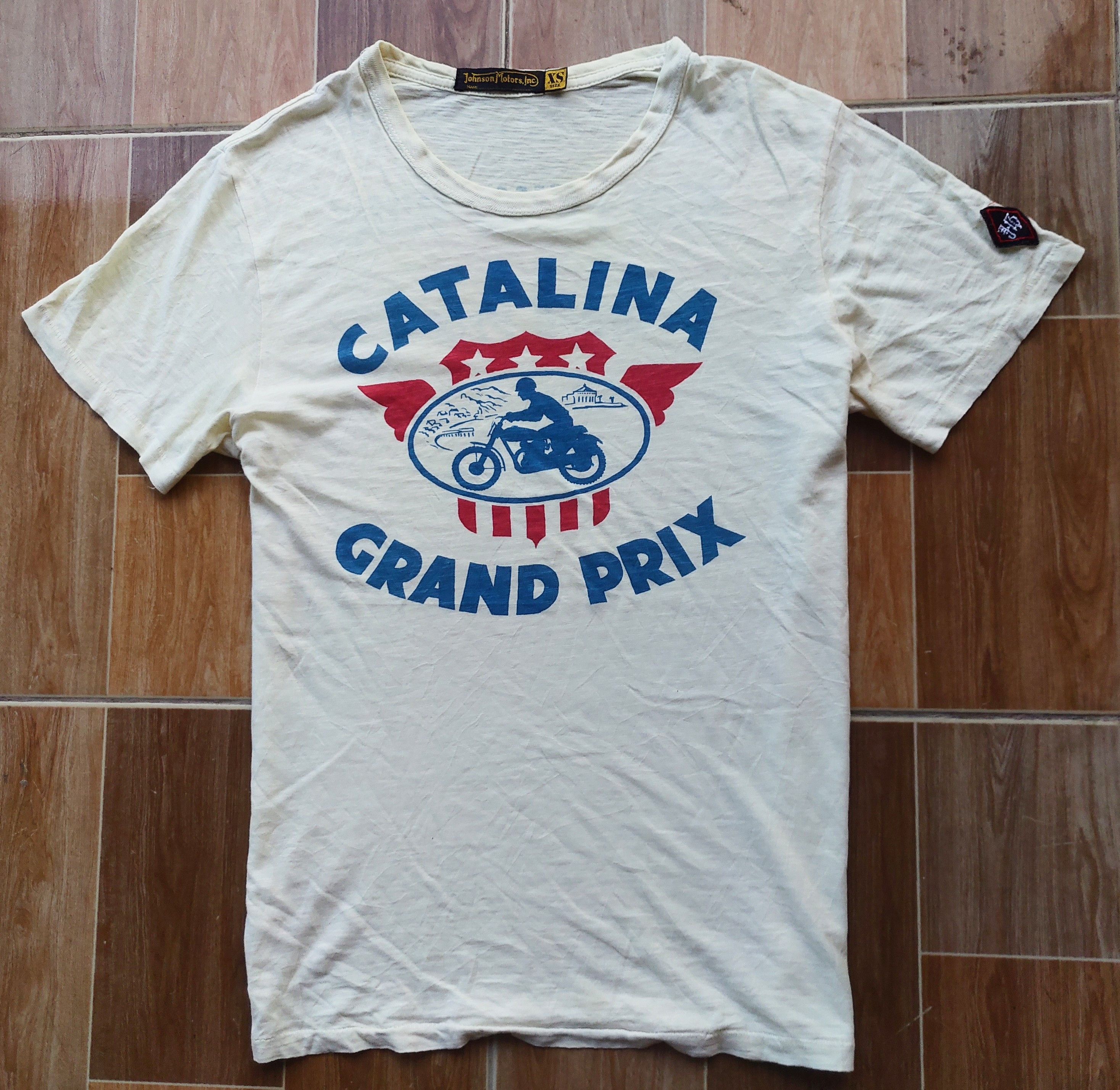 Image of Johnson Motors Catalina Grand Prix Vintage Tee in Cream, Men's (Size XS)