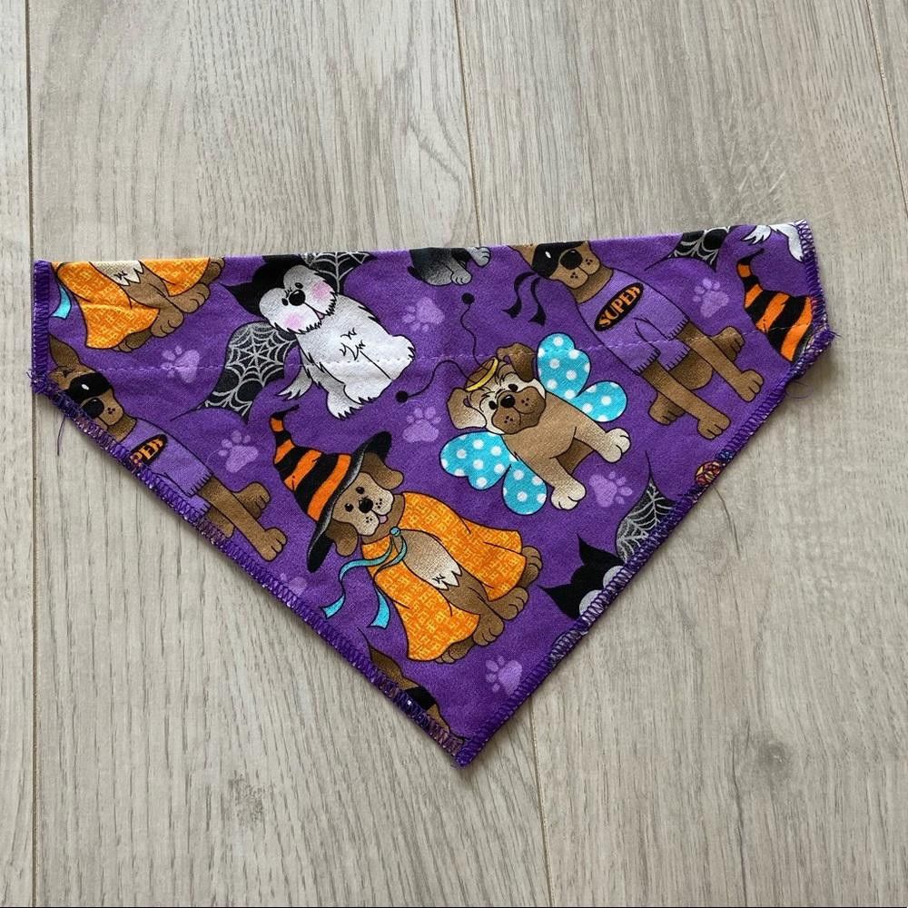 Designer Purple Halloween Dog Bandana Size ONE SIZE - 1 Thumbnail