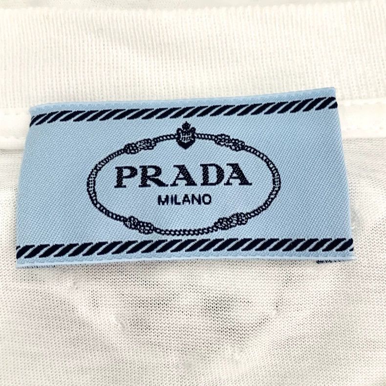Prada Prada Nail bead embroidery design round-neck white short-sl Size US XS / EU 42 / 0 - 6 Thumbnail
